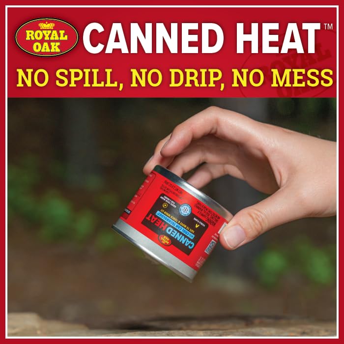 Royal Oak 12/6 Hour Canned Fuel - Non-Drip, Resealable & Easy Open Chafing Dish Fuel for Buffets, Catering, Weddings & Outdoor Events - Perfect for Food Warmers, Fondue Pots & Camping Stoves