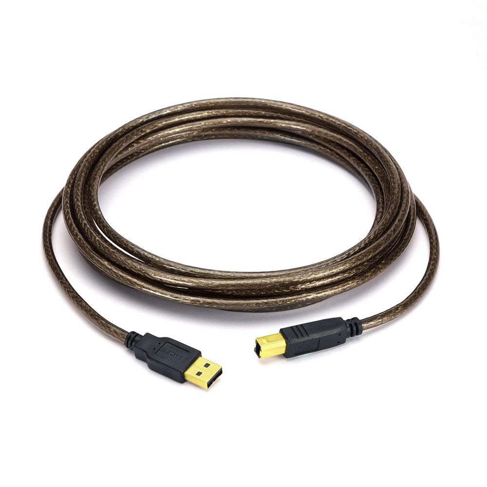 25ft USB 2.0 Printer Cable - High Speed A Male to B Male Scanner Cable for HP, Canon, Brother, Lexmark, Epson Printers - Durable Office & Home Use Connectivity Solution