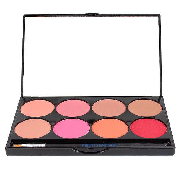 Mehron 8 Color Cheek Powder Blush Palette - Natural & Long-Lasting Makeup for All Skin Tones | Perfect for Professional Makeup Artists & Daily Beauty Routine