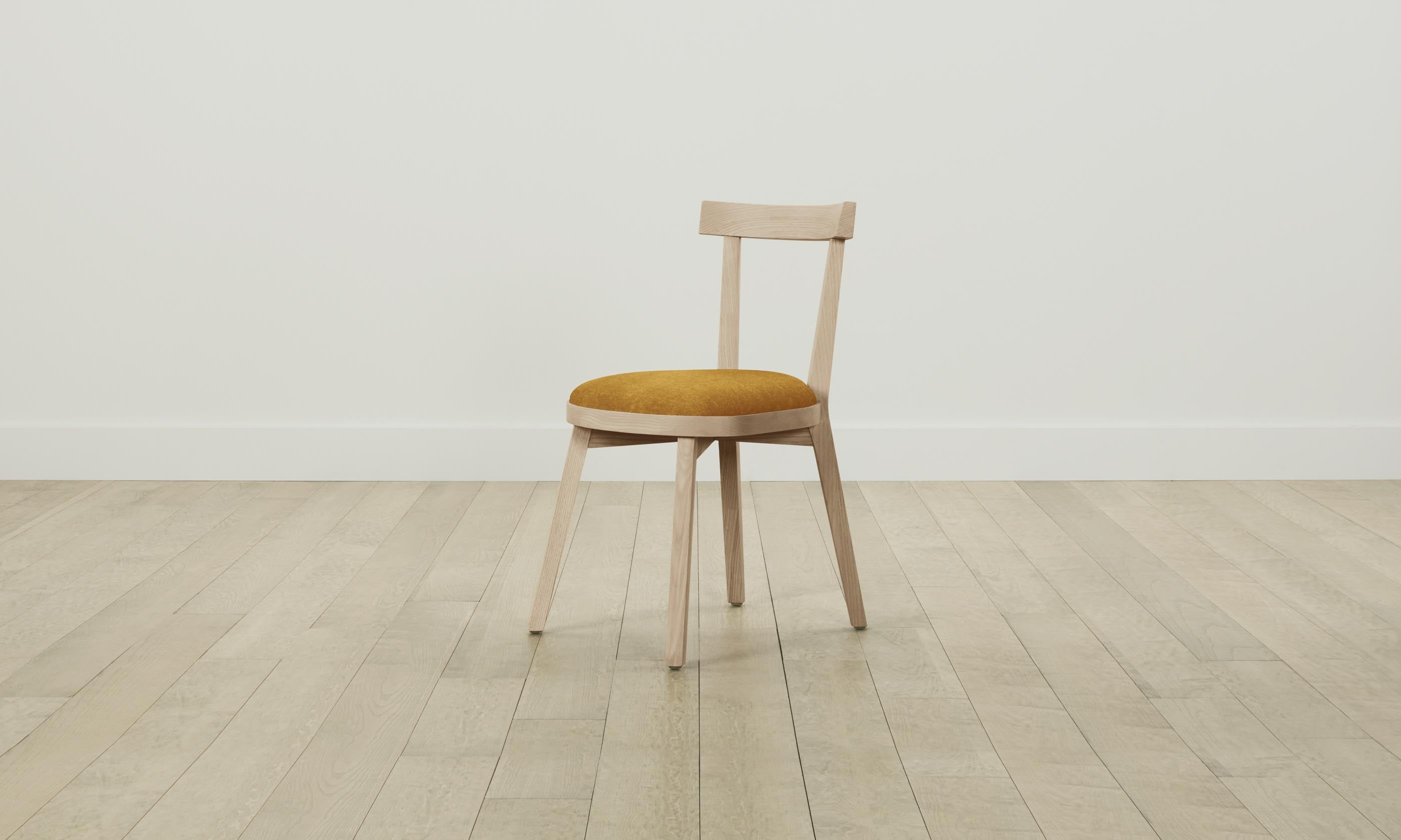 Allen Dining Chair - Mohair Upholstered in Amber - Elegant & Comfortable for Dining Room, Kitchen, or Office