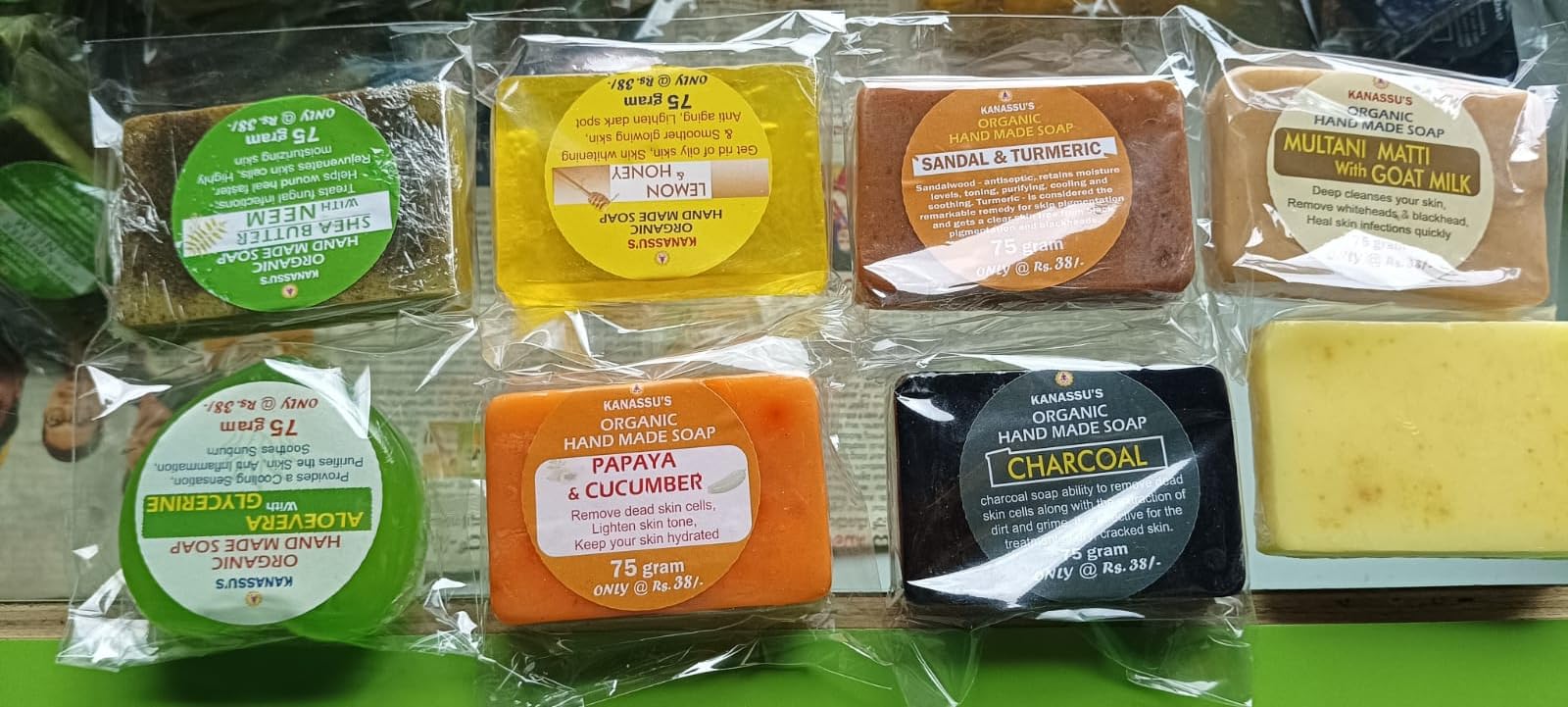 Organic Handmade Sandalwood & Turmeric Bath Soap for Men & Women - 75g (Pack of 5) | Natural Skin Care, Moisturizing Body Wash, Gift Set for Spa & Daily Use