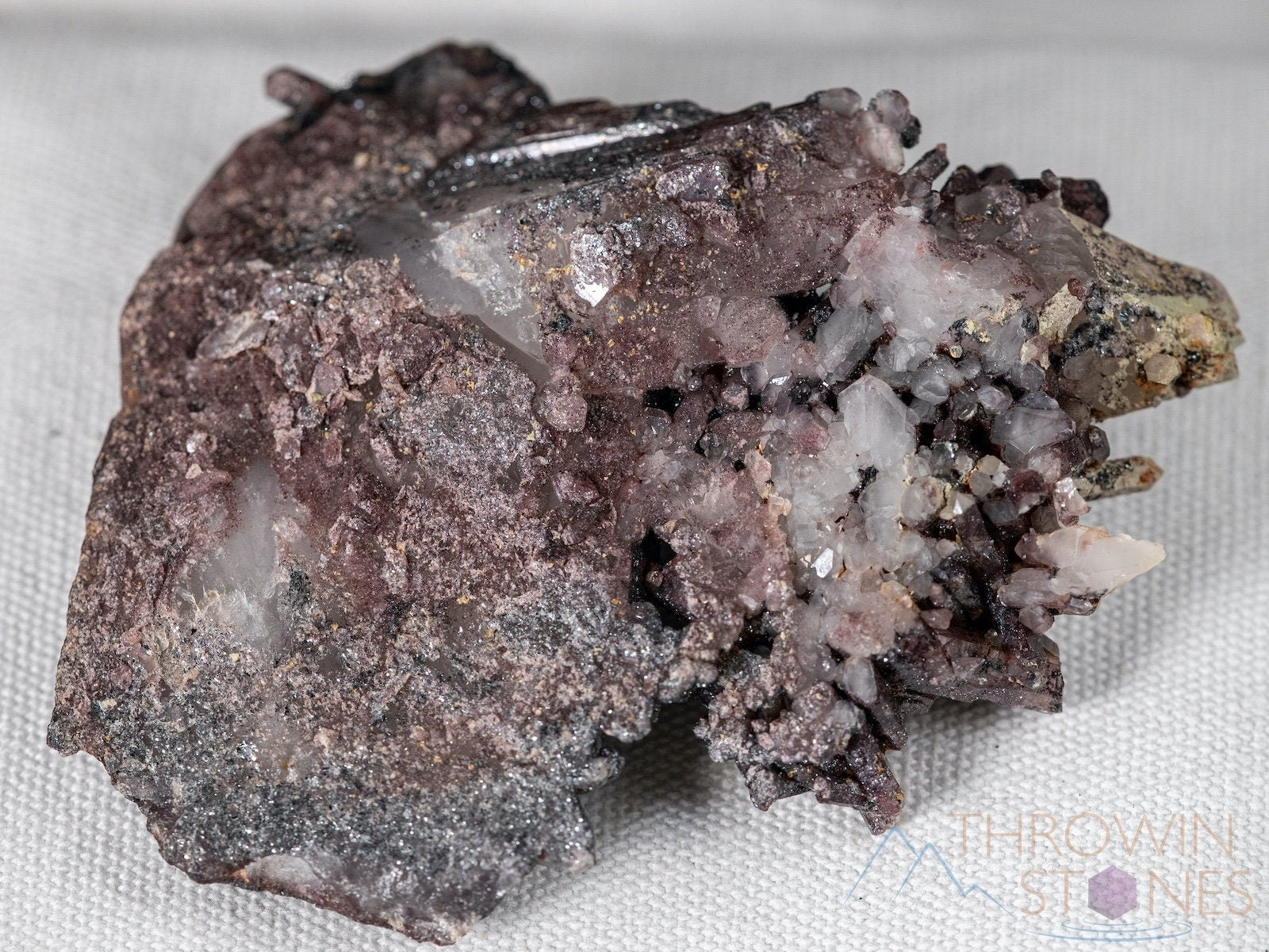 Natural Quartz Crystal Cluster with Specular Hematite & Native Copper Coating - Healing Stones, Housewarming Gift, Home & Office Decor, Meditation & Feng Shui Use