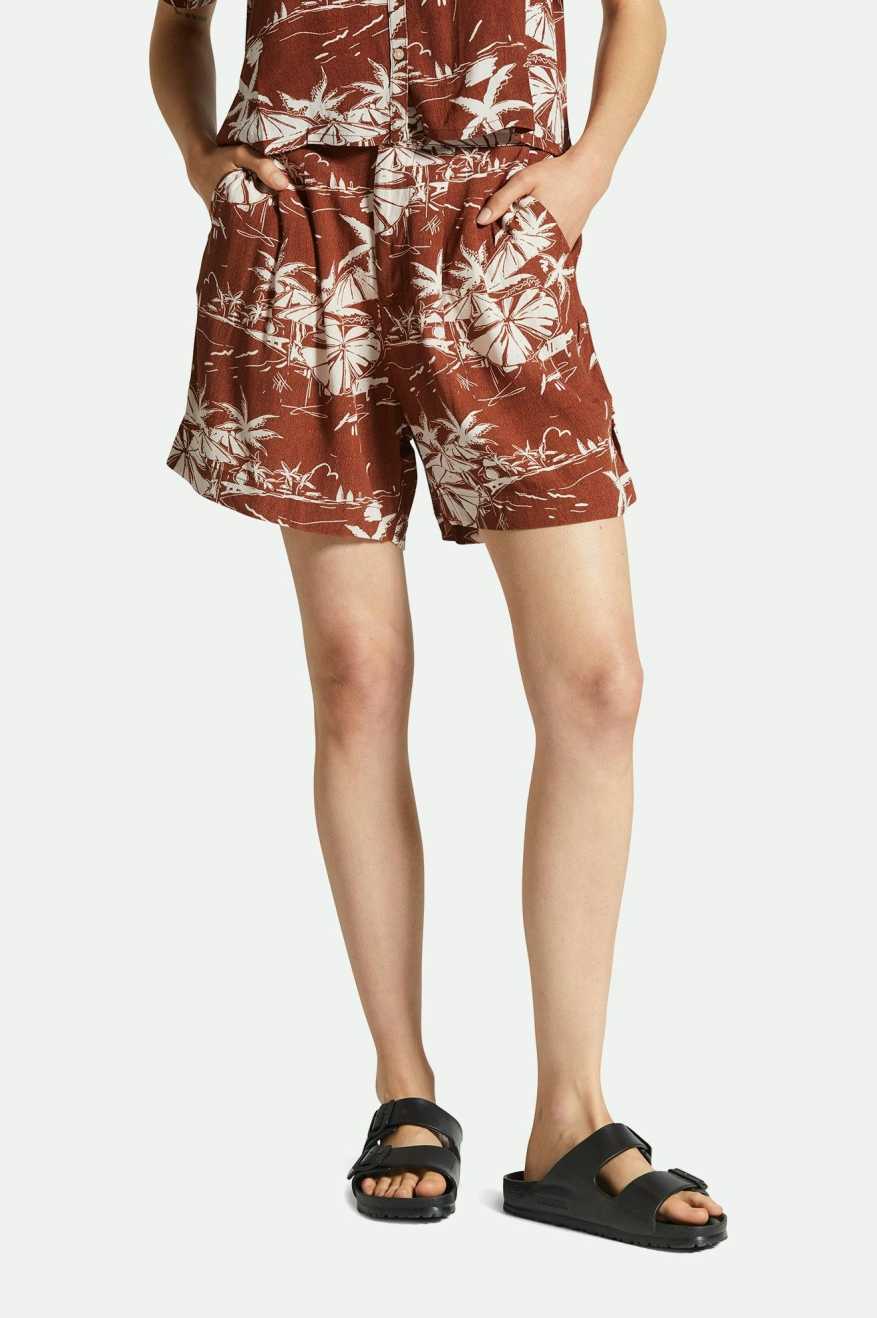 Stylish Riviera Shorts in Sepia - Perfect for Beach Vacations, Summer Outings & Casual Wear