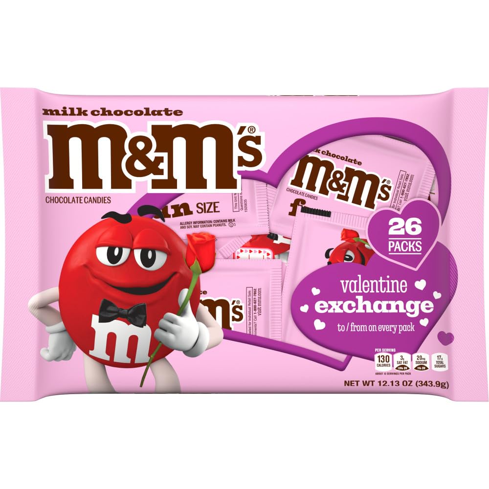 M&M'S Milk Chocolate Candy - 26 Count Bag | Bulk Chocolate Candies for Parties, Halloween, Christmas & Office Snacks