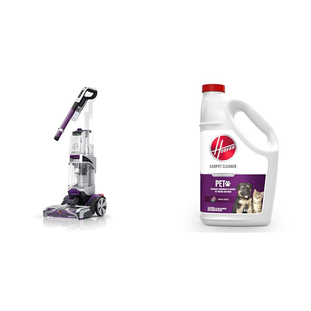 Hoover SmartWash Automatic Carpet Cleaner Machine with Spot Chaser Stain Remover Wand | Deep Cleaning Shampooer for Pets & Home | Includes Paws & Claws Solution | Perfect for Pet Stains, High Traffic Areas & Whole Home Cleaning