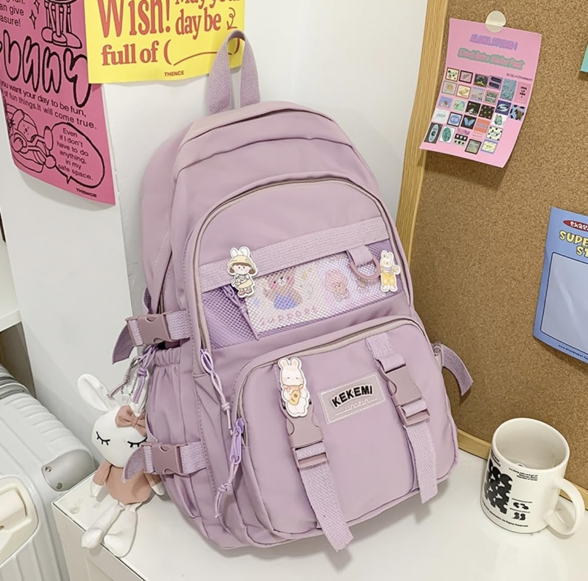 **Stylish Kawaii Girls Backpack - Large Capacity Japanese Aesthetic Laptop Bag for School, College & Travel - Water-Resistant Cute Bookbag for Teens (Multi-Color) - Perfect for Daily Use, Campus Life & Weekend Trips**