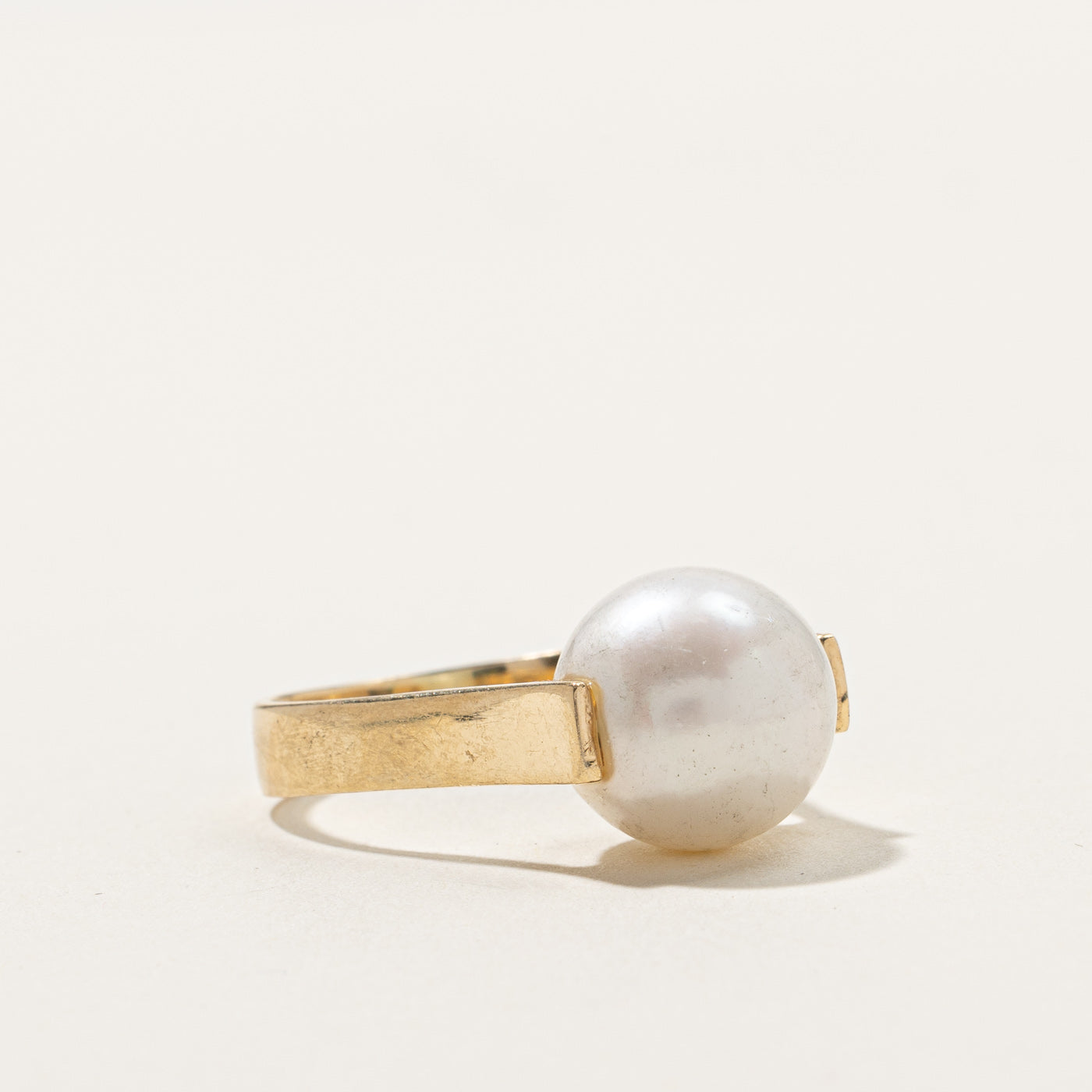 Elegant Tension Set Pearl Ring - Size 7.75 | Perfect for Weddings, Anniversaries & Special Occasions | Dainty Pearl Jewelry Gift for Her