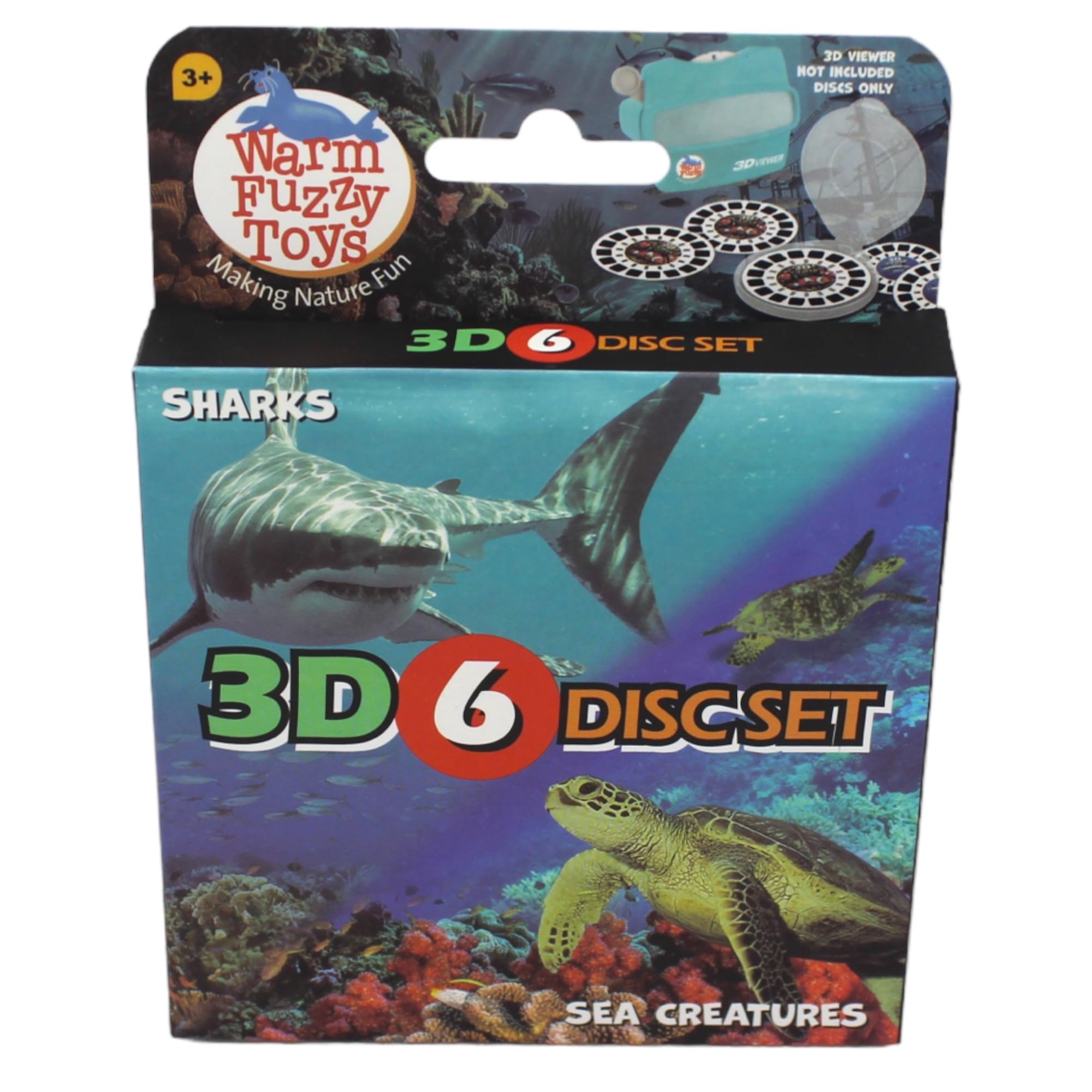 WARM FUZZY Toys Sea and Shark Viewfinder Reels - 6 Slide Reels with 42 HD 3D Images for Kids & Adults | Classic Retro 3D Toy for Educational Fun, Storytelling & Family Entertainment