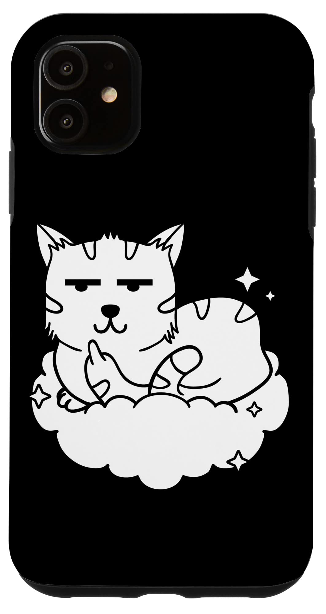 iPhone 11 Cat Finger Case - Funny Middle Finger Cat Phone Cover for iPhone 11 - Perfect for Prank Gifts, Funny Moments & Cat Lovers