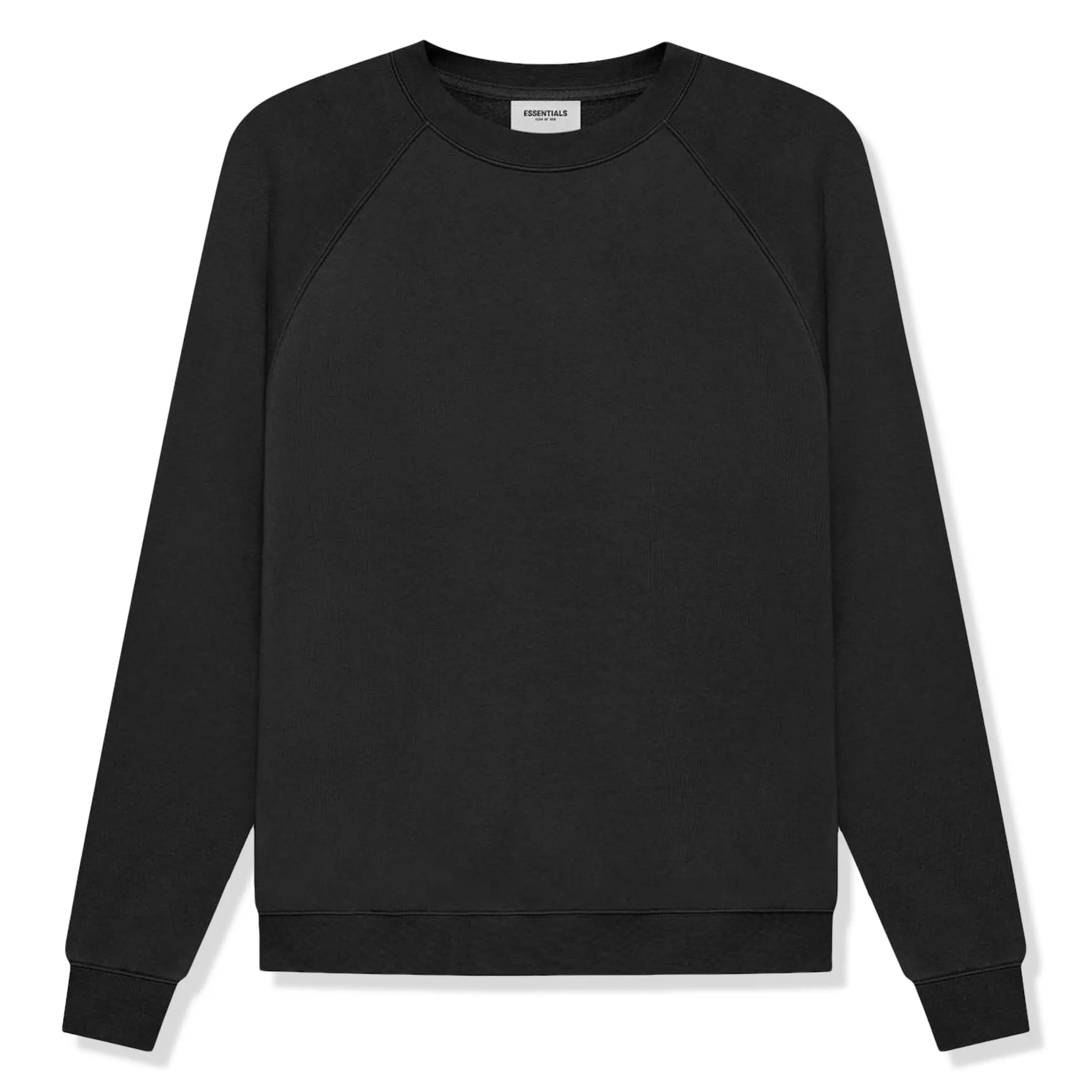 Fear of God Essentials Black Crewneck Sweatshirt (SS21 Collection) - Casual Streetwear for Men, Perfect for Everyday Wear & Layering
