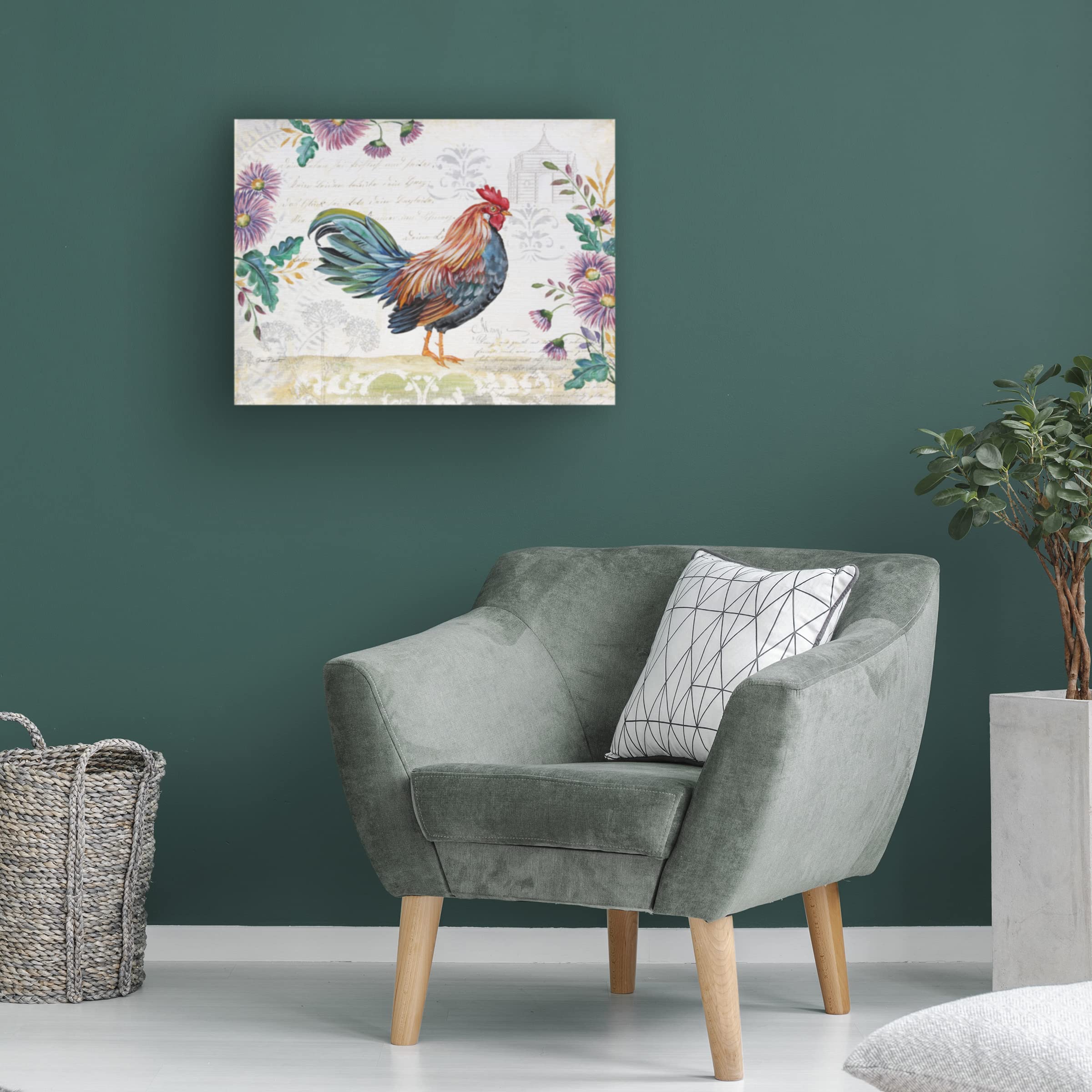 Jean Plout Seasonal Rooster 5 Canvas Art Print - 35x47 Inch Farmhouse Wall Decor - Perfect for Living Room, Kitchen & Country Style Home