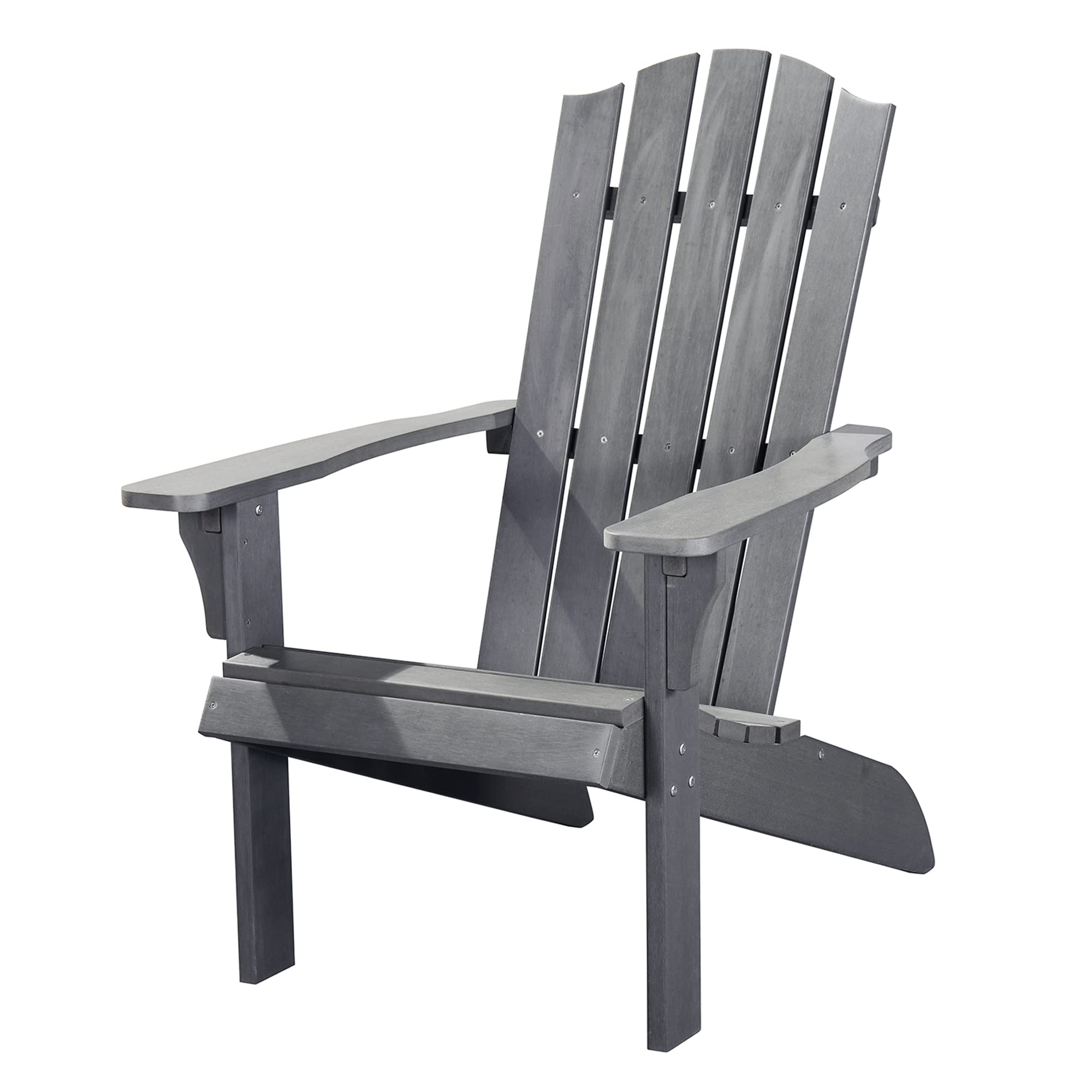 Premium Poly Lumber Adirondack Chair - All Weather Resistant Outdoor Patio Furniture - Grey Plastic Adirondack Chairs for Garden, Firepit & Backyard Relaxation - Perfect for Poolside Lounging & Outdoor Entertaining