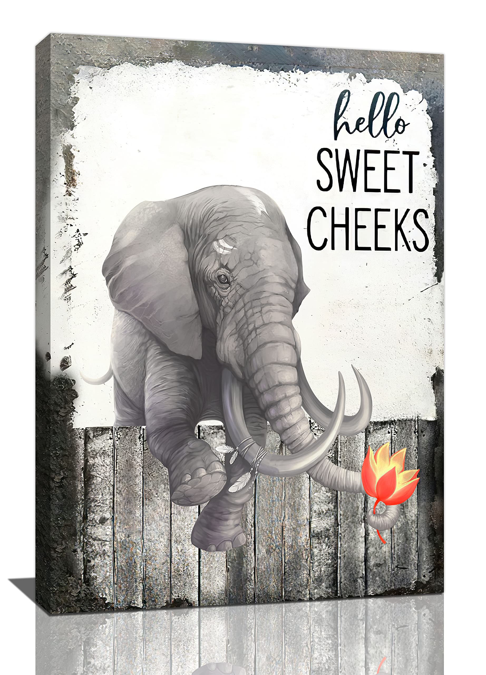 Funny Elephant Canvas Wall Art 16x24