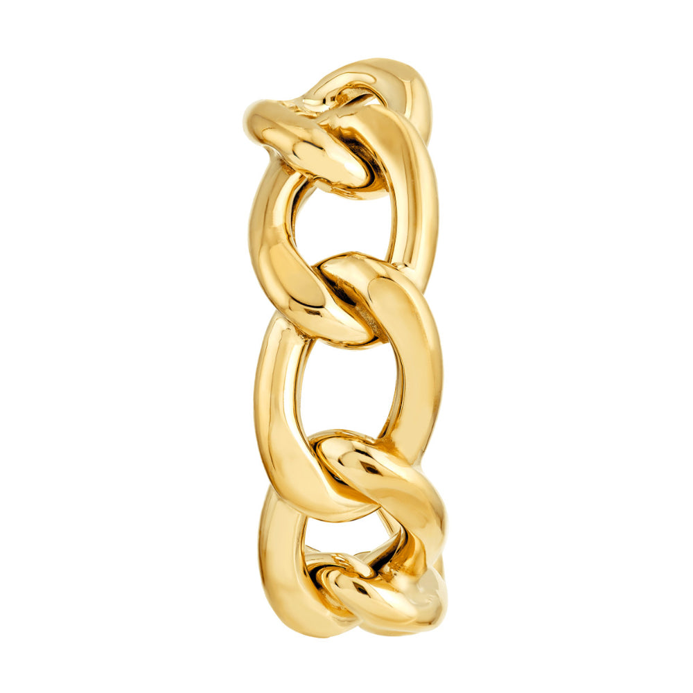 14K Gold 10mm Link Hoop Earrings for Women - Classic Dainty Chunky Chain Loop Earrings - Perfect for Everyday Wear, Parties & Gifts