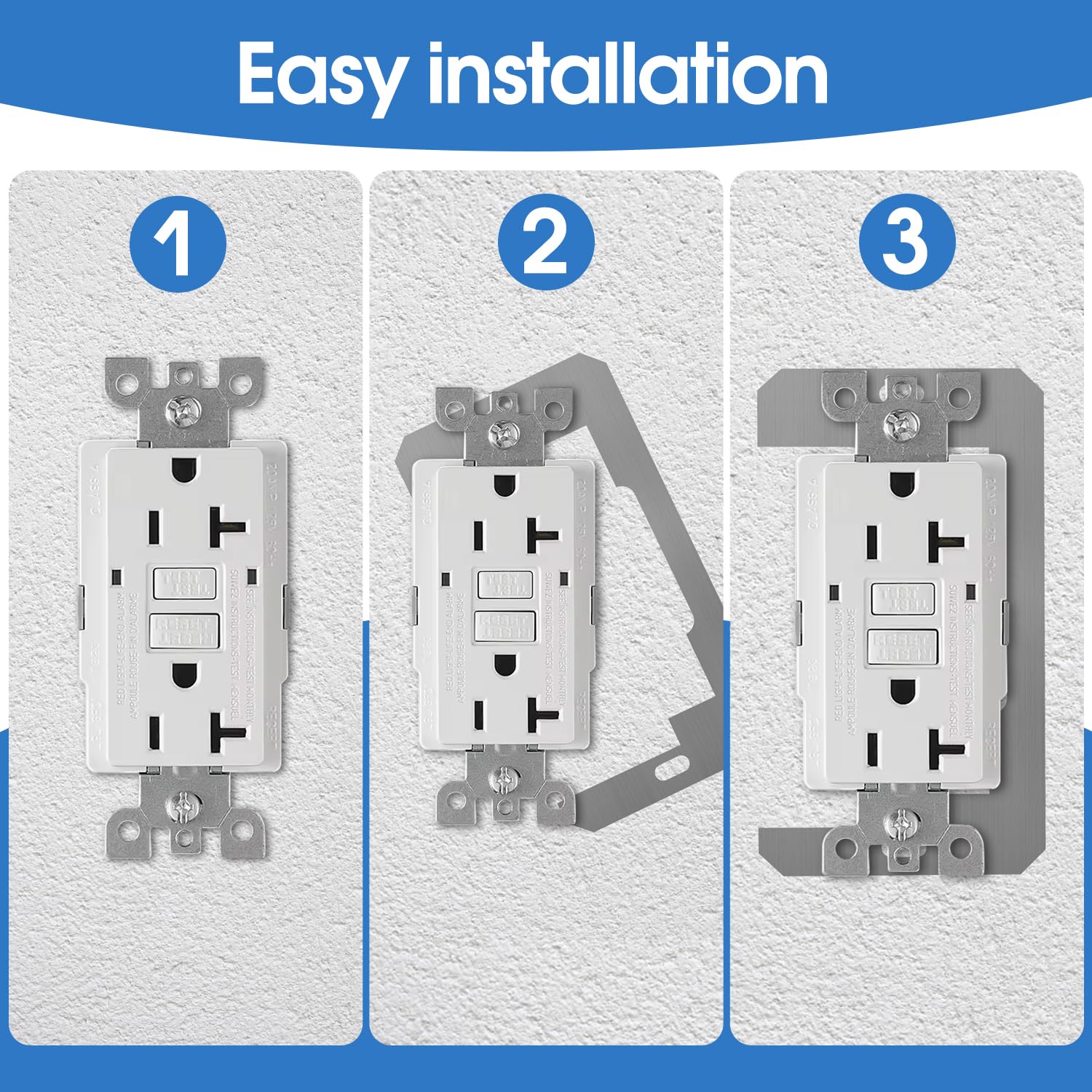 20 Pcs Metal Wall Plate Spacers - Flush Fit Leveling Plates for Electrical Outlets & Boxes - Home DIY Fixing