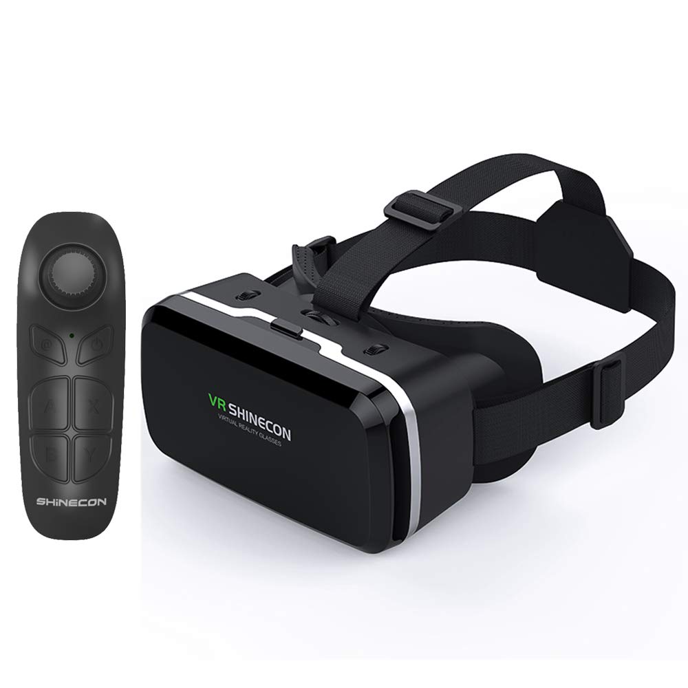 HD Virtual Reality Headset with Controller & Gamepad - 3D VR Glasses Compatible with iPhone, Android, iOS Devices for Movies, Gaming & TV Shows | Perfect for Home Entertainment & Immersive VR Experiences