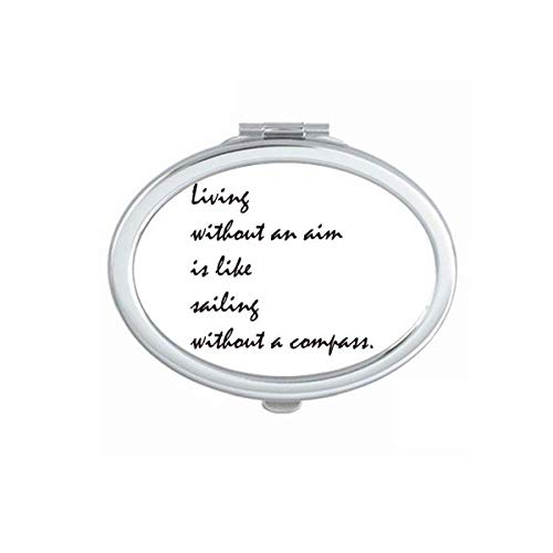 DIYthinker Inspirational Quote Mirror - Portable Folding Double-Sided Makeup Mirror with Stand for Home, Travel & Vanity