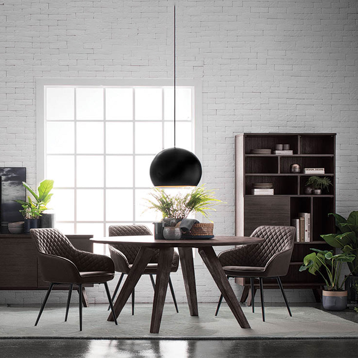HAKON Modern Dining Chair - Grey & Black Upholstered Seat - Perfect for Kitchen, Dining Room & Office