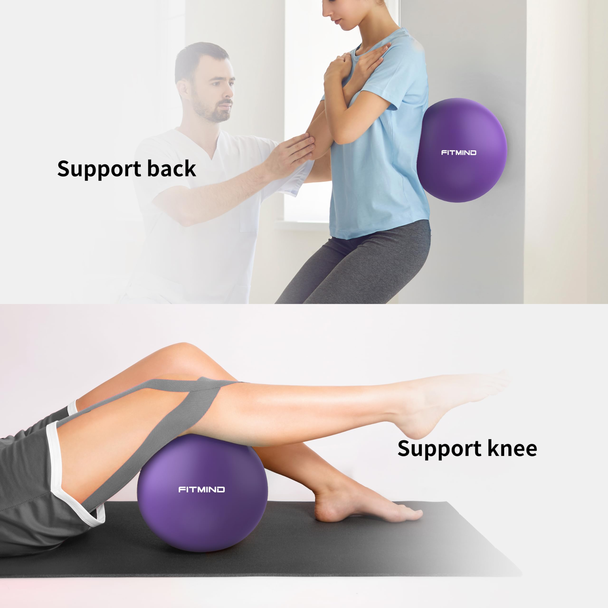 10 Inch Pilates Ball for Yoga, Stability & Core Workouts - Exercise Ball for Fitness, Ab Training & Physical Therapy - Perfect for Home Gym, Office & Rehabilitation Exercises