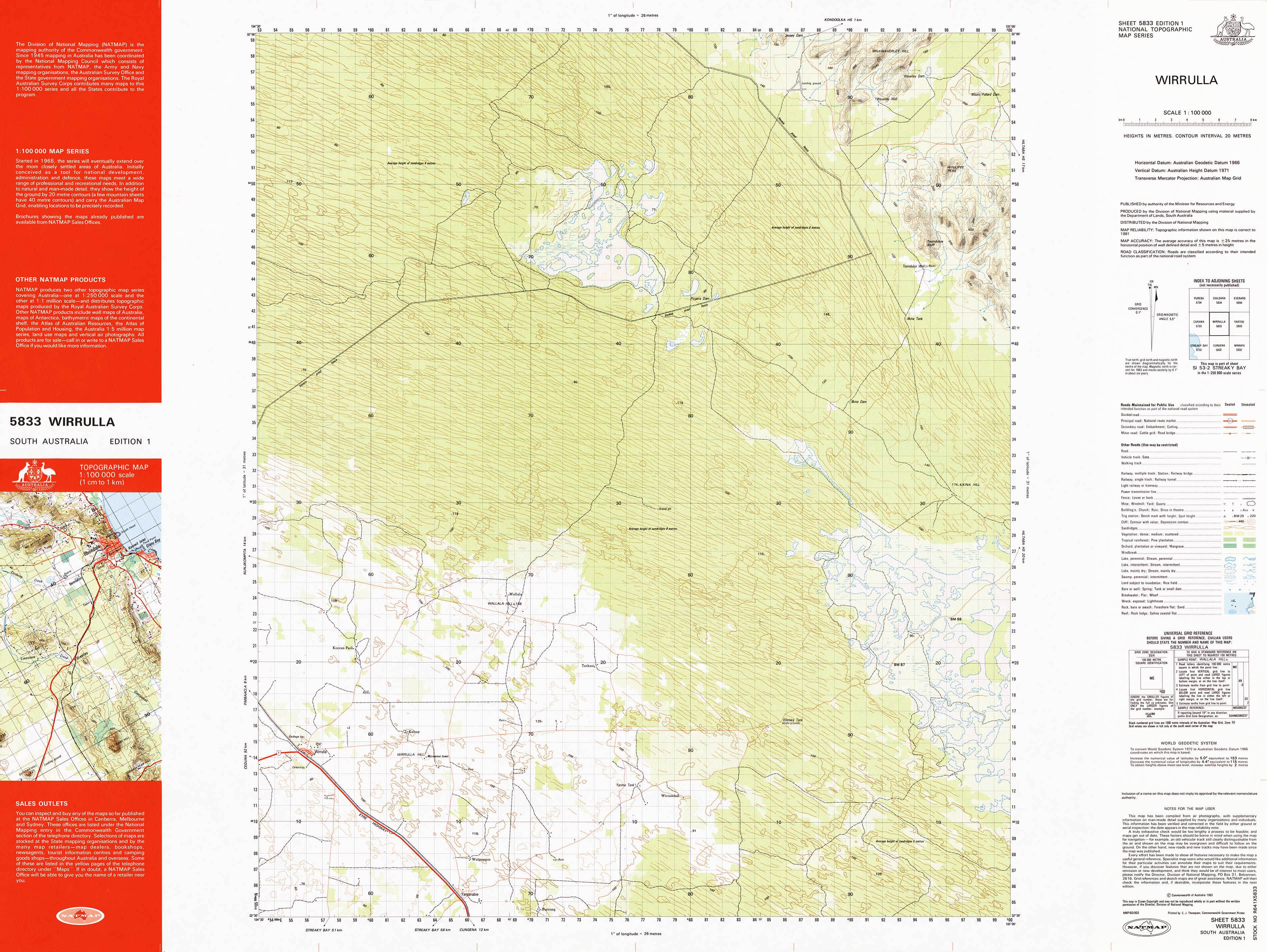 5833 Wirrulla 1:100k Topographic Map - Detailed Australia Outback Navigation Map for Hiking, Camping & Outdoor Adventures