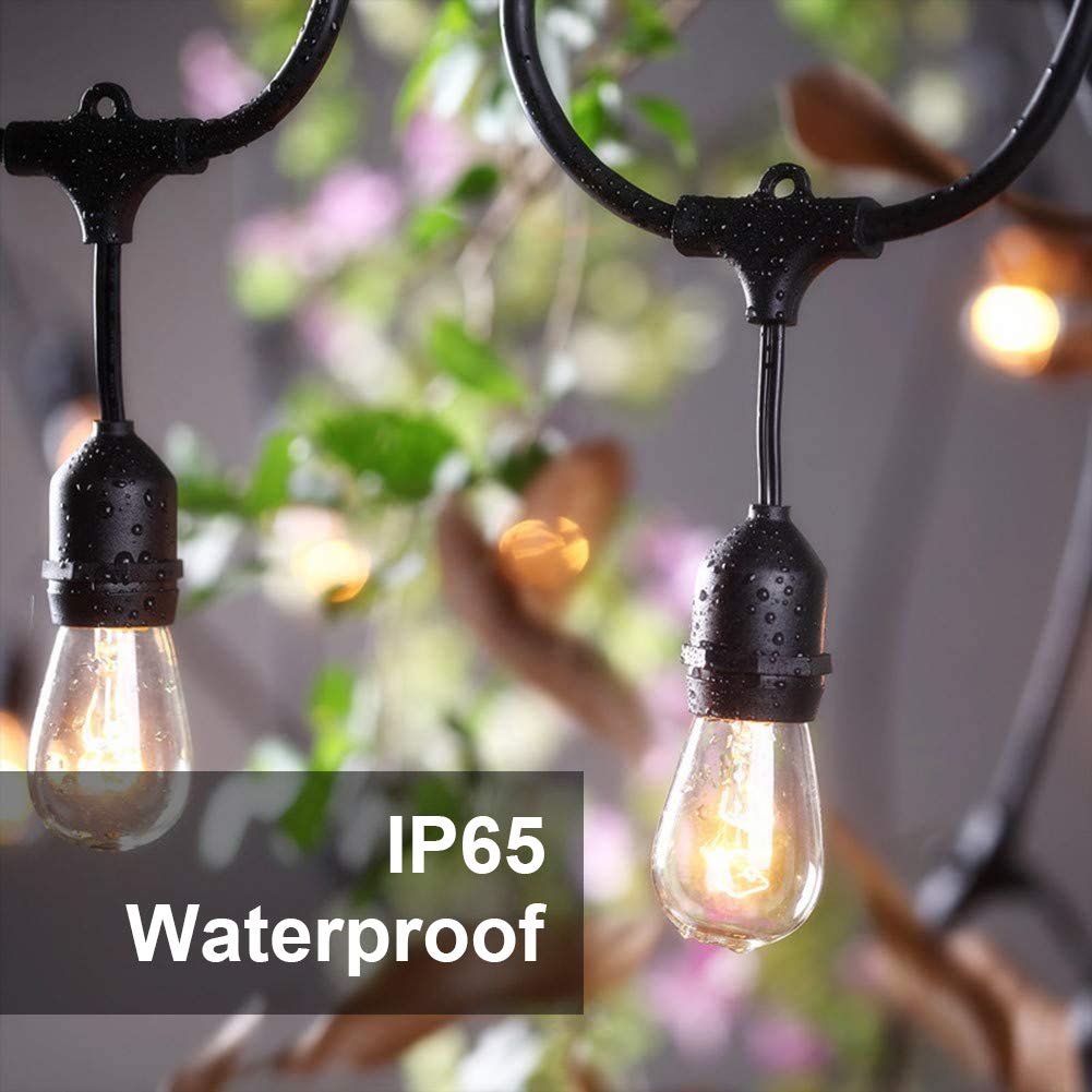 SUNTHIN 2 Pack 48FT Outdoor String Lights - Commercial Grade Waterproof Hanging Patio Lights with Dimmable Connectable Edison Bulbs for Bistro, Party, Holiday, Wedding, Garden & Backyard Decor | Perfect for Outdoor Dining, Patio Lighting & Special Events
