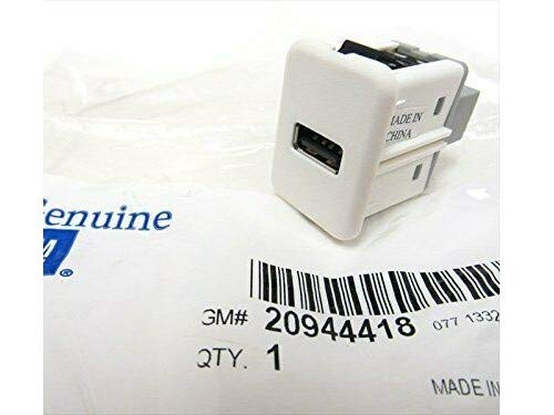 Genuine OEM USB Port Receptacle White 10-18 Cadillac Chevrolet GMC Saturn 20944418 - Perfect for Car Charging & Device Connectivity