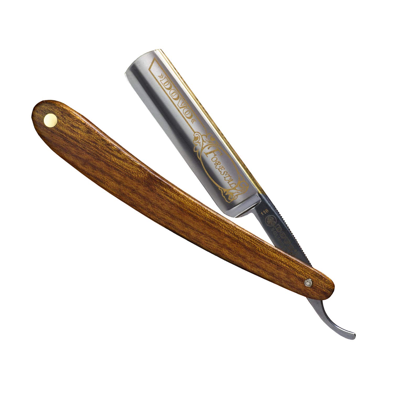 DOVO Professional Straight Razor with Red Wood Handle - Premium Shaving Razor for Men, Perfect for Barbershops & Home Grooming