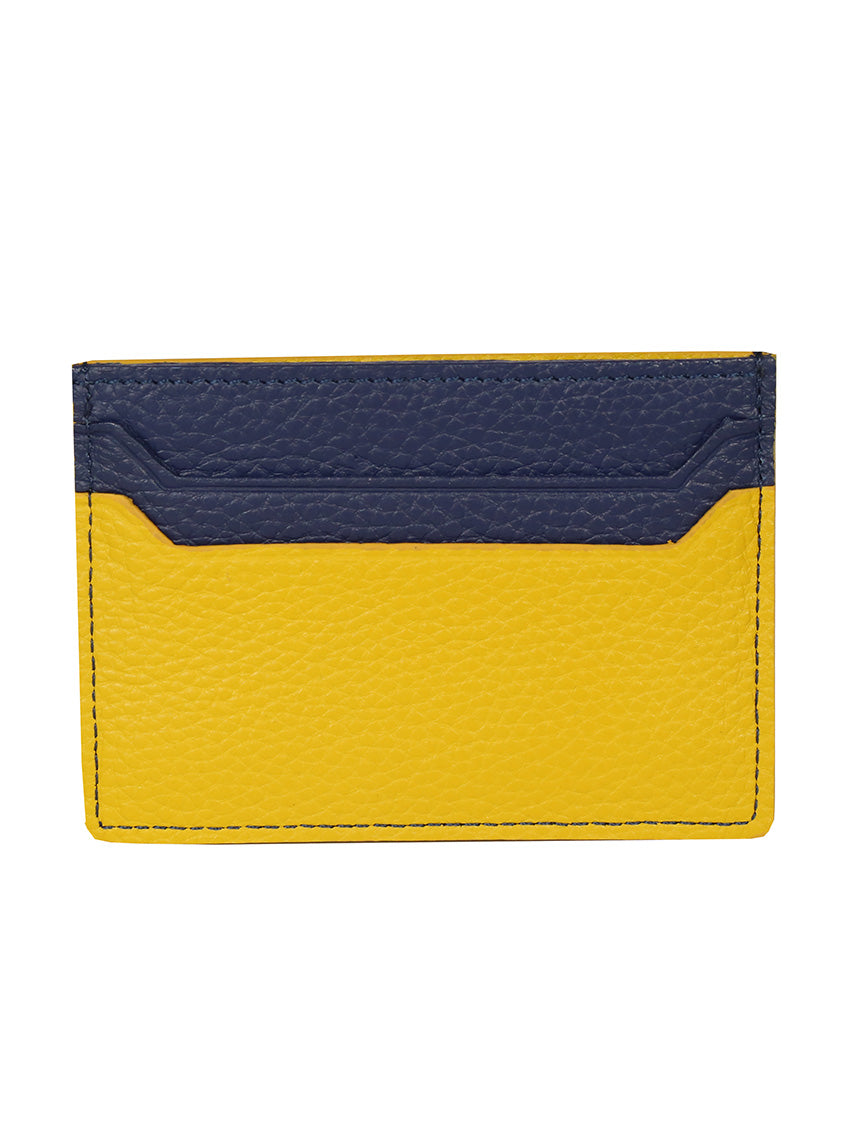 DÉCLIC Block Reverse RFID Blocking Credit Card Wallet - Slim & Secure Blue & Yellow Bifold Wallet for Men & Women | Perfect for Travel, Business & Everyday Use