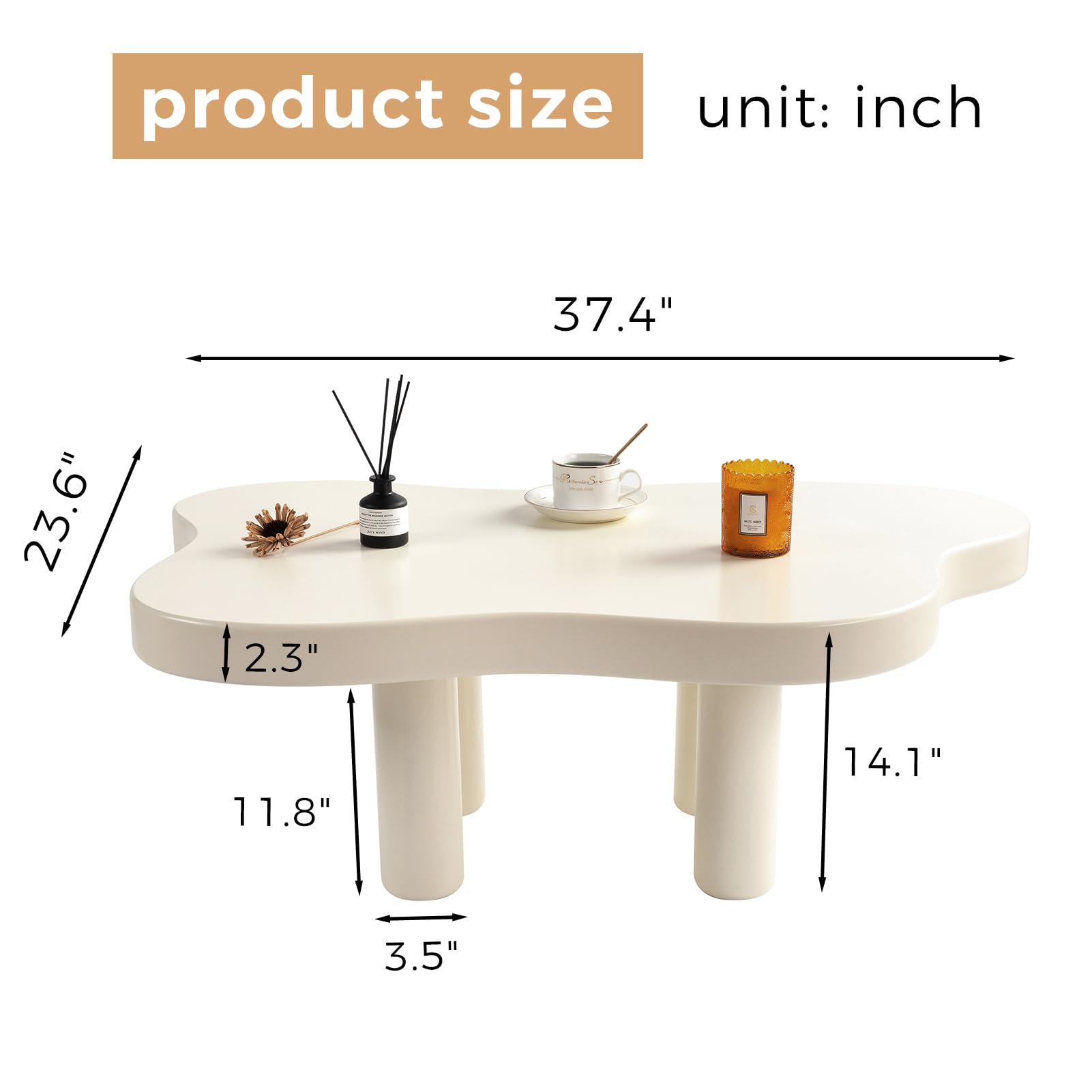 Modern White Cloud Coffee Table - 37