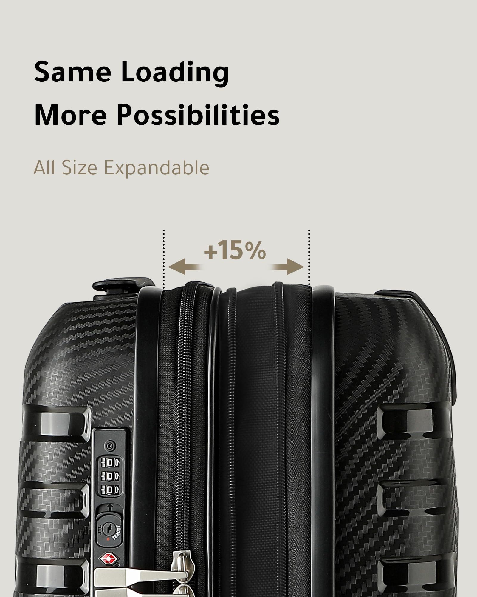LUGGEX 28 Inch Expandable Hardshell Spinner Luggage - Lightweight Polypropylene Large Suitcase with 360° Wheels (Black) for Travel, Business Trips & Vacation Packing
