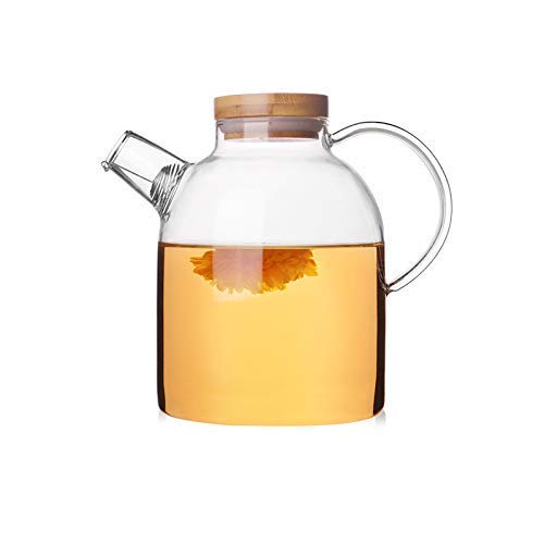 Premium 1600ml Glass Hanging Spring Flower Teapot with Filter - Creative Cold Brew Iced Tea Maker & Decorative Water Bottle for Home, Office, and Outdoor Tea Ceremonies