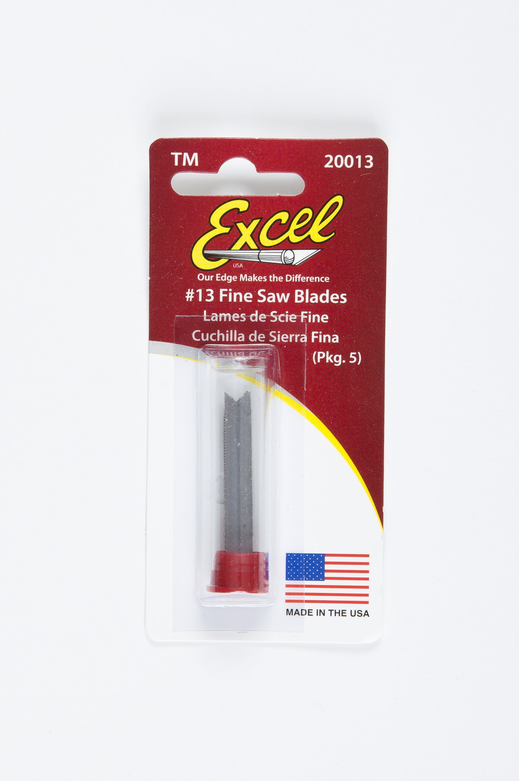 Excel Blades #13 Fine Saw Hobby Blade - 5 Pack American Made Replacement Craft Knife Blades for Woodworking, Model Building & DIY Projects