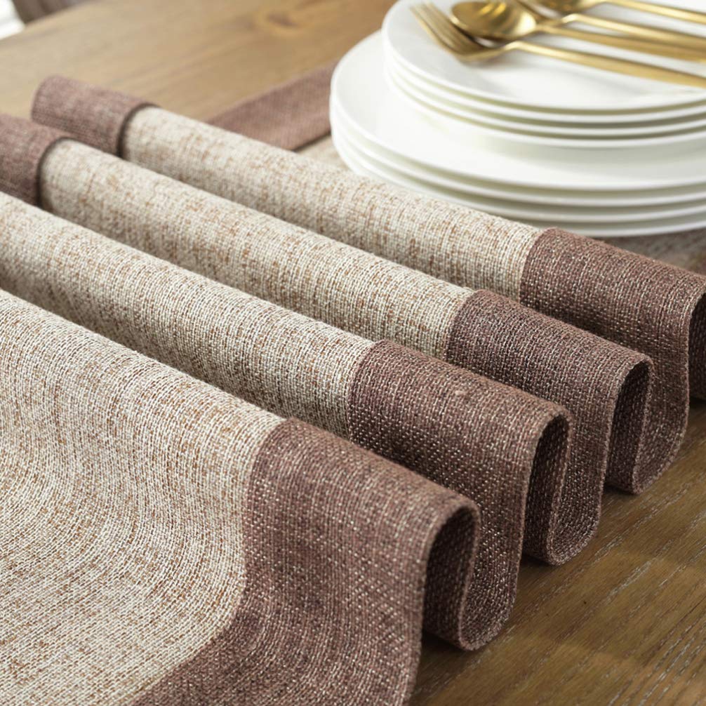 LIOOBO Embroidered Jute Table Runner - Rustic Double Layer Tablecloth for Wedding, Party, Coffee Table & Board Game Decor | Elegant Placemat & Table Cover for Home & Events