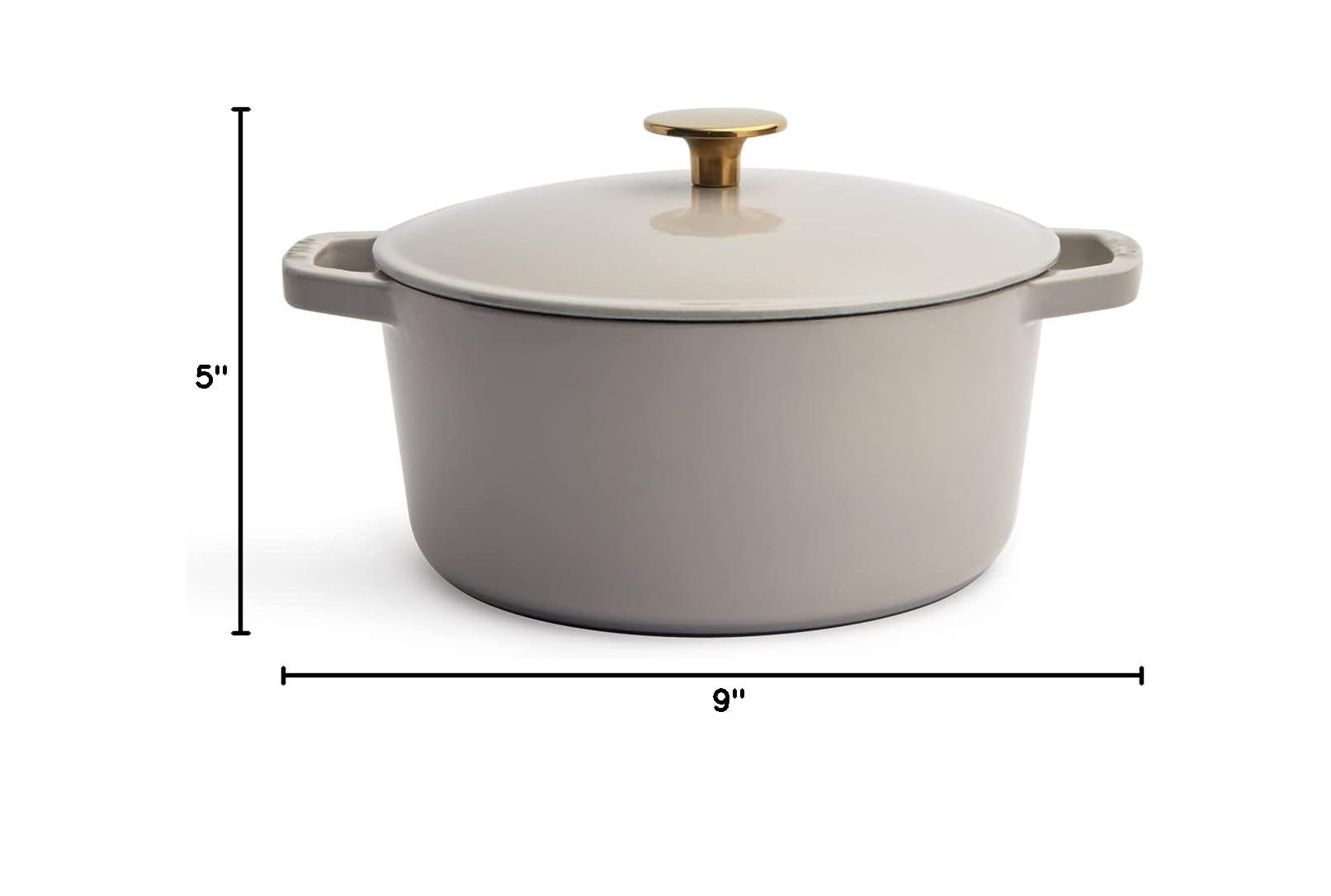 Premium 3.5-Quart Enameled Cast Iron Dutch Oven with Lid - Kana Milo Enamel Coated Casserole Pot | Oven & Dishwasher Safe | Ideal for Braising, Stewing & Baking (Pebble with Gold Knob) | Perfect for Family Dinners & Holiday Cooking