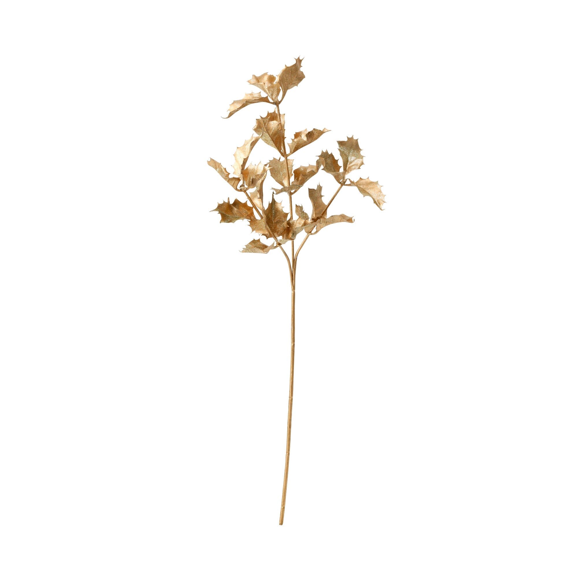 Artificial Holly Plants with Gold Accents - Realistic Faux Greenery for Home Decor, Christmas, and Holiday Decorations