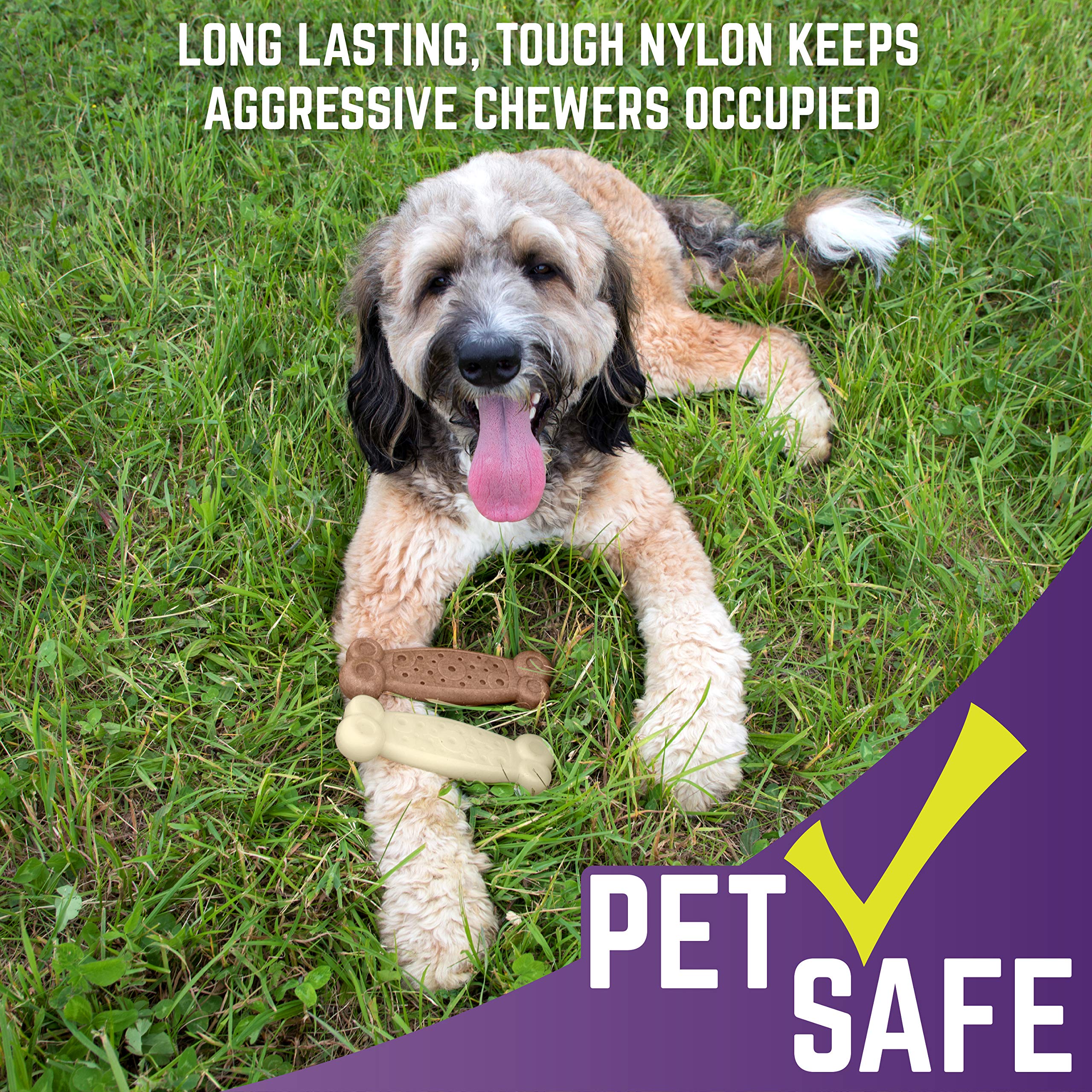 **Durable Nylon Dog Chew Toy - Bacon Flavor & Textured Surface for Aggressive Chewers | Safe & Long-Lasting Pet Dental Bones for Puppies & Adult Dogs | Perfect for Teething, Boredom & Training**