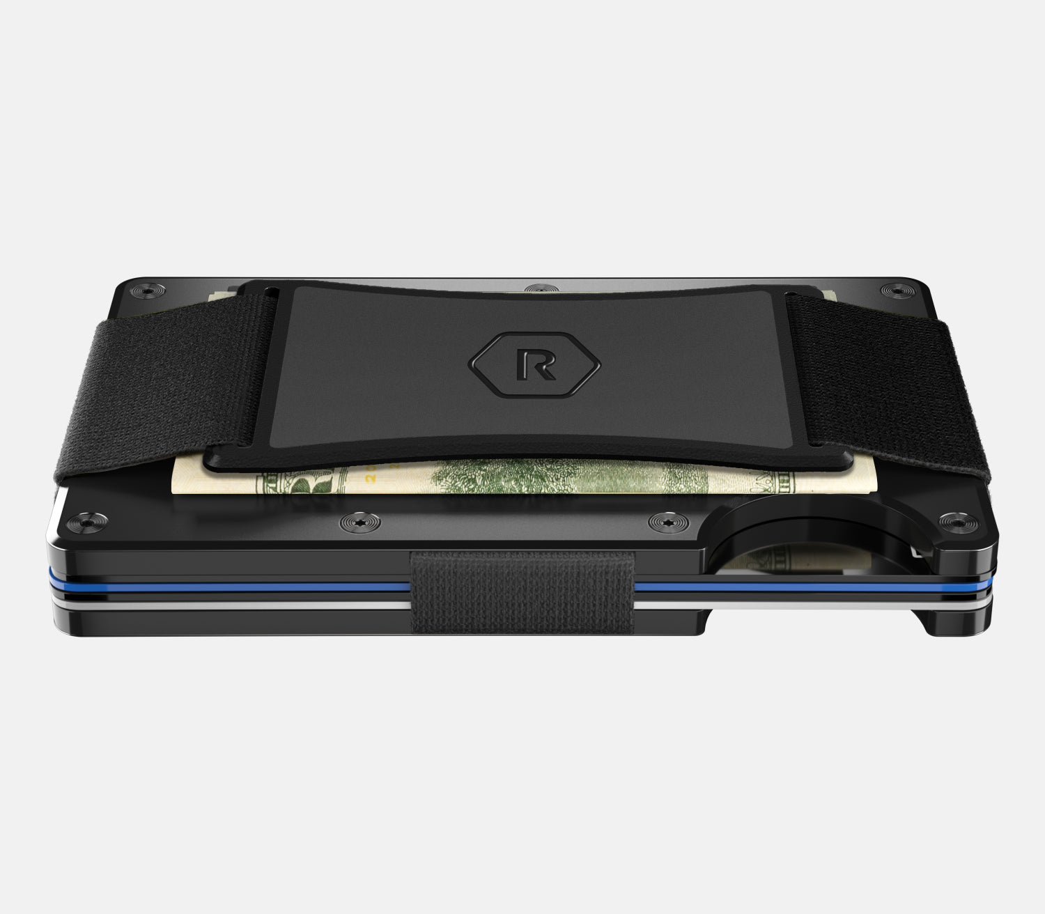 Ridge Wallet - Slim Minimalist RFID Blocking Metal Wallet for Men - Royal Black | Perfect for Everyday Carry, Travel & Gift Giving