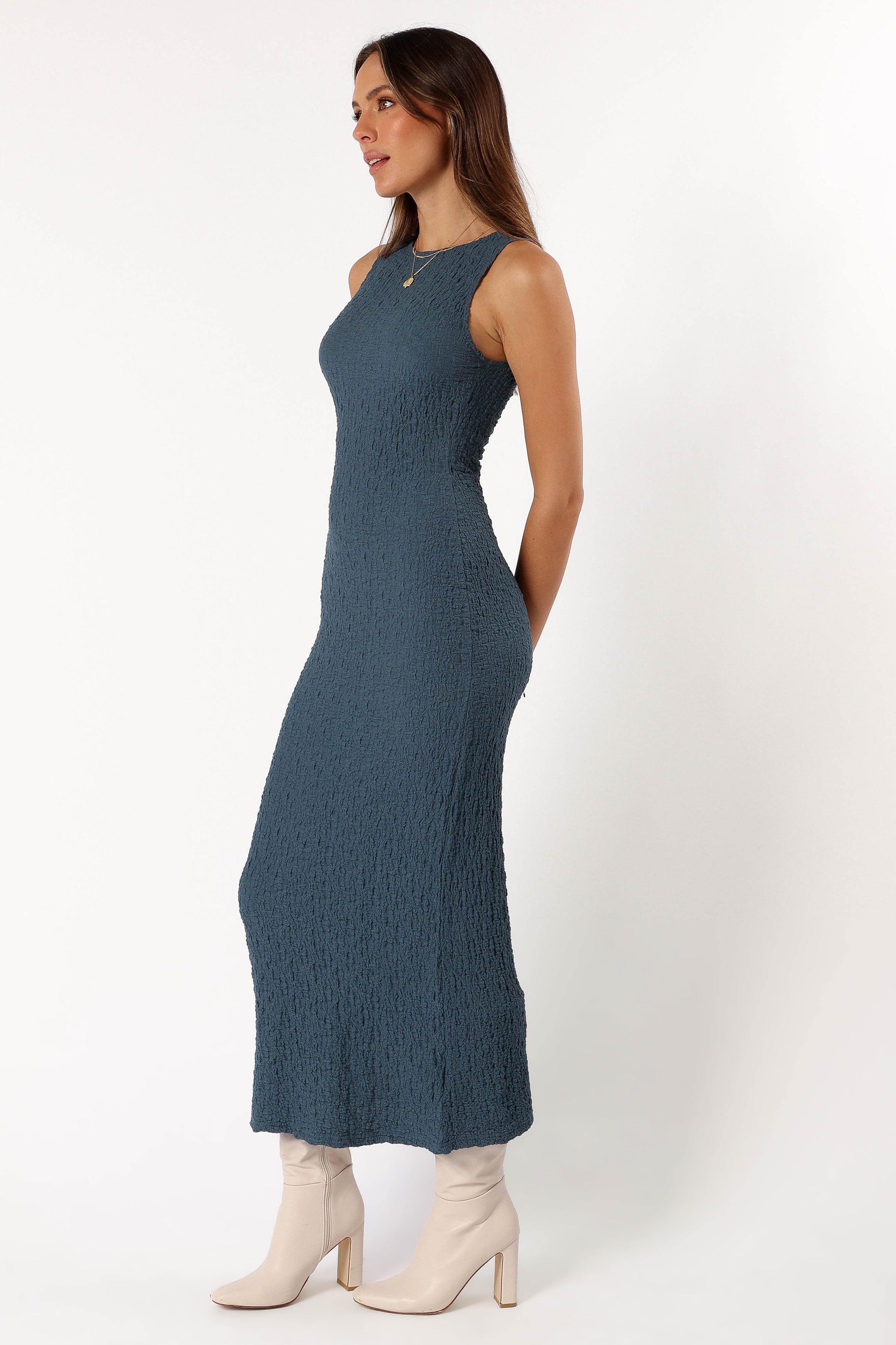 Clark Maxi Dress for Women - Elegant Charcoal Long Flowy Dress for Summer, Beach, and Casual Outings