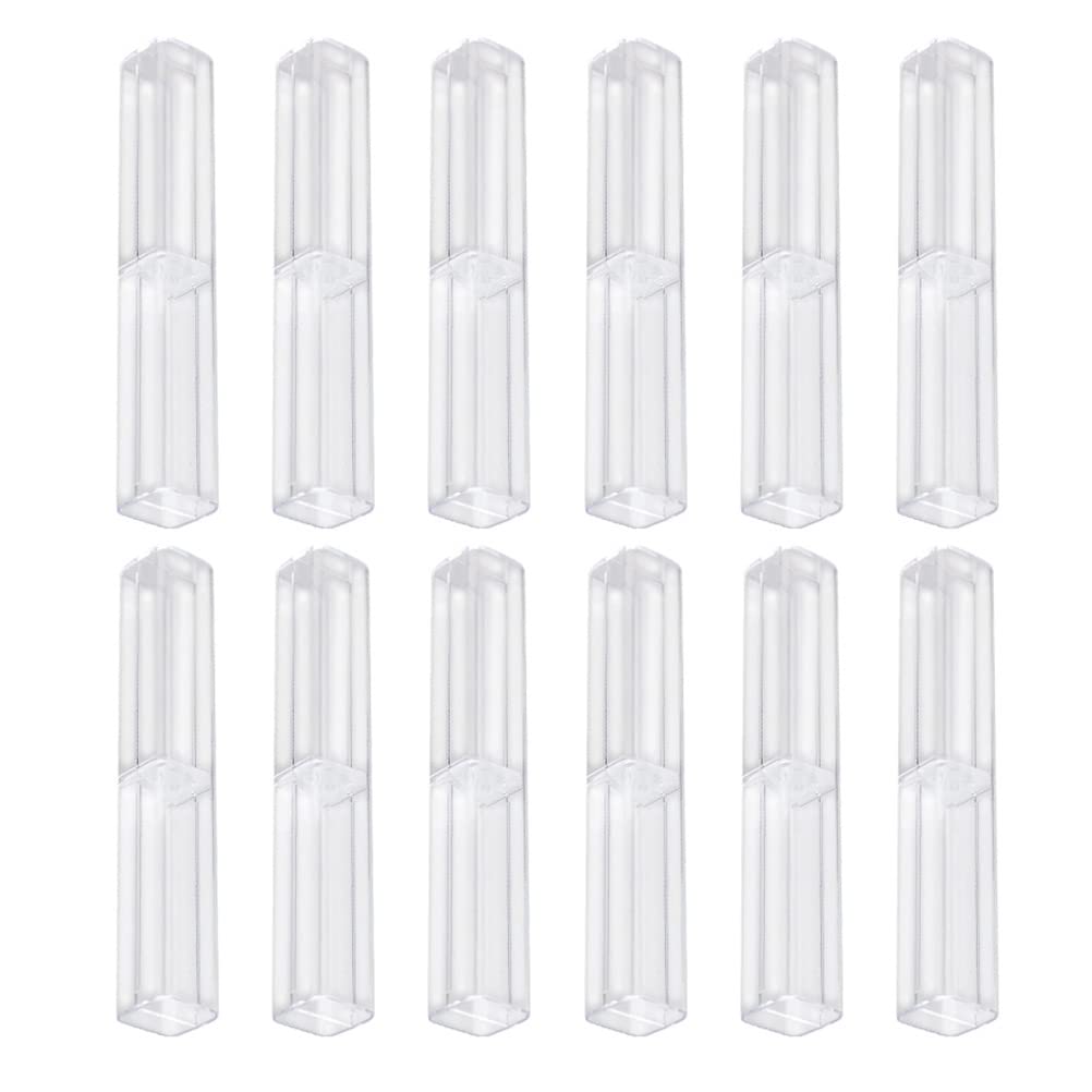 NUOBESTY 12-Piece Clear Plastic Pen Storage Box - Portable Transparent Pencil Case for School, Office & Art Supplies - Perfect for Students, Teachers & Artists Organization