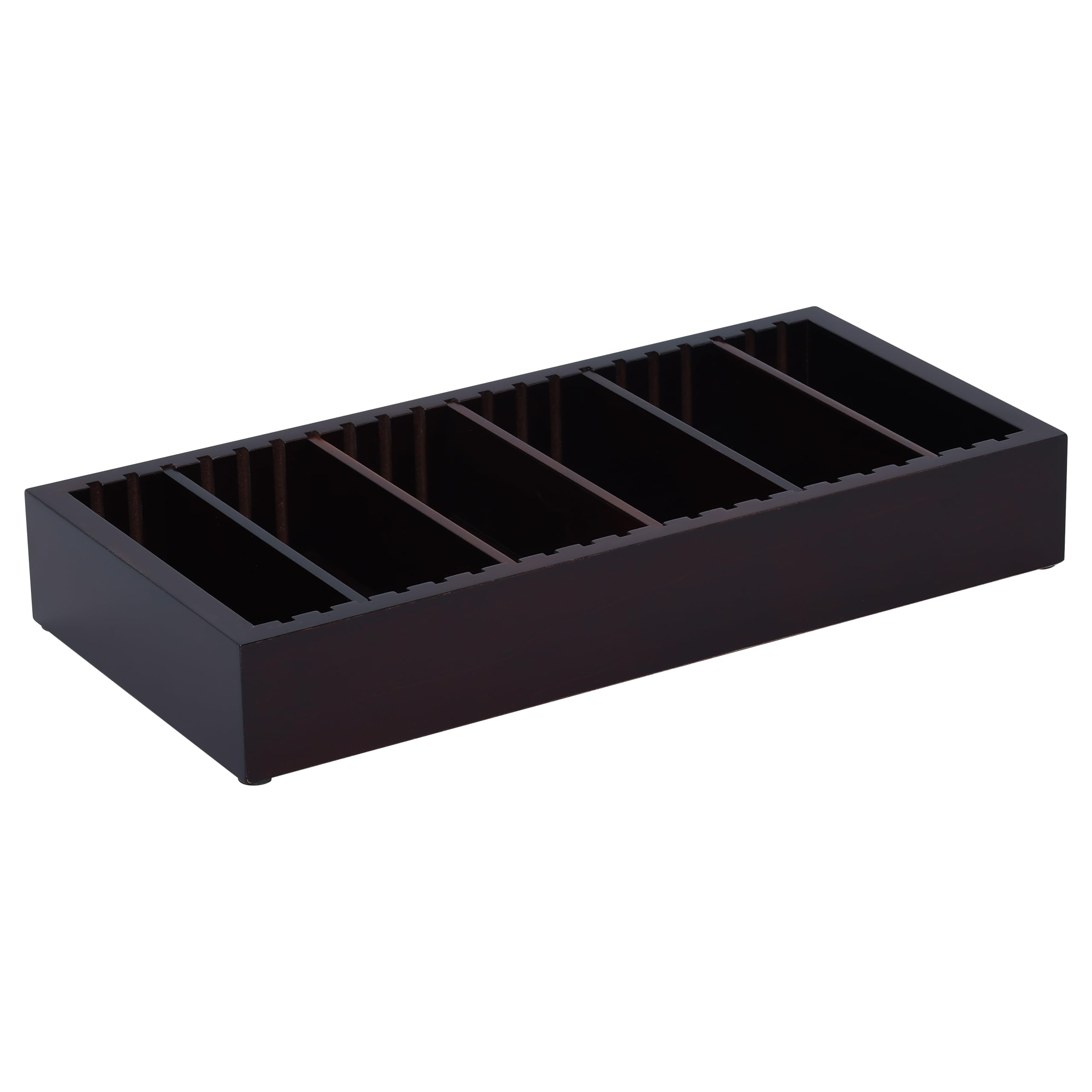 Premium Adjustable Cigar Tray with 5 Dividers - Space Saving Mahogany Wood Humidor Organizer for Cigars | Perfect for Home Bars, Man Caves & Cigar Enthusiasts