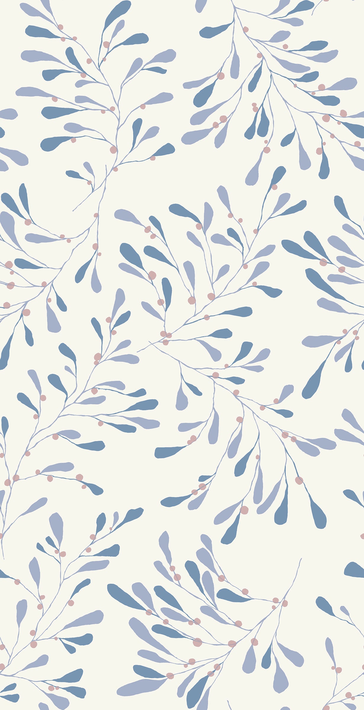 Susan Hable Blue Branch Wallpaper - Peel and Stick Removable Wallpaper for Bedroom, Nursery, or Home Office Decor