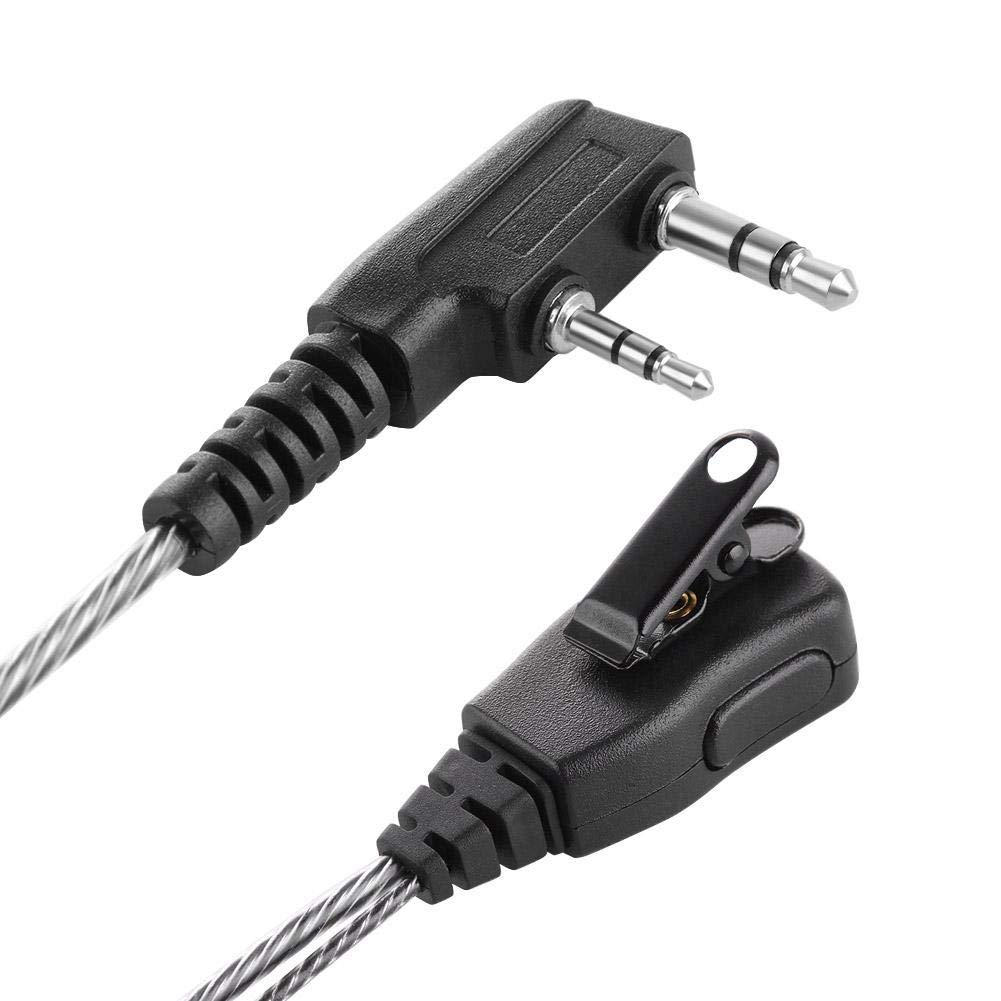 VisionRabbit Swivel Earpiece Earhook with Microphone & PTT Button - Compatible with Kenwood 2-Way Radios - Hands-Free Communication for Security, Construction & Outdoor Activities
