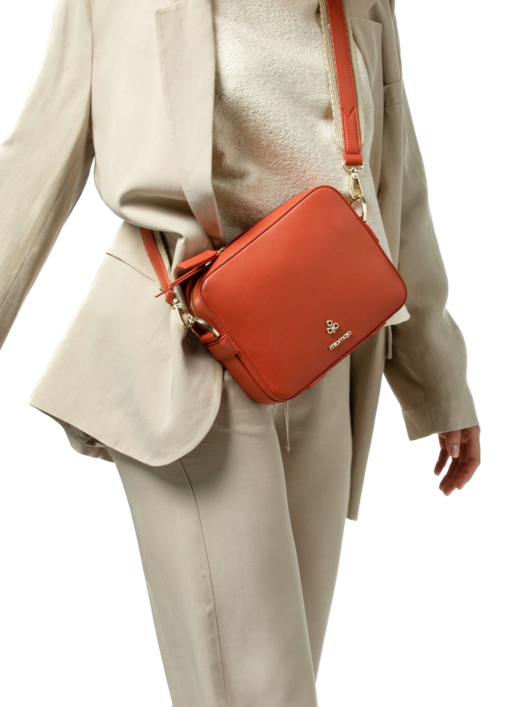 Dalila Vegan Leather Crossbody Bag for Women - Stylish Orange Apple Leather Shoulder Purse | Perfect for Work, Travel & Everyday Use