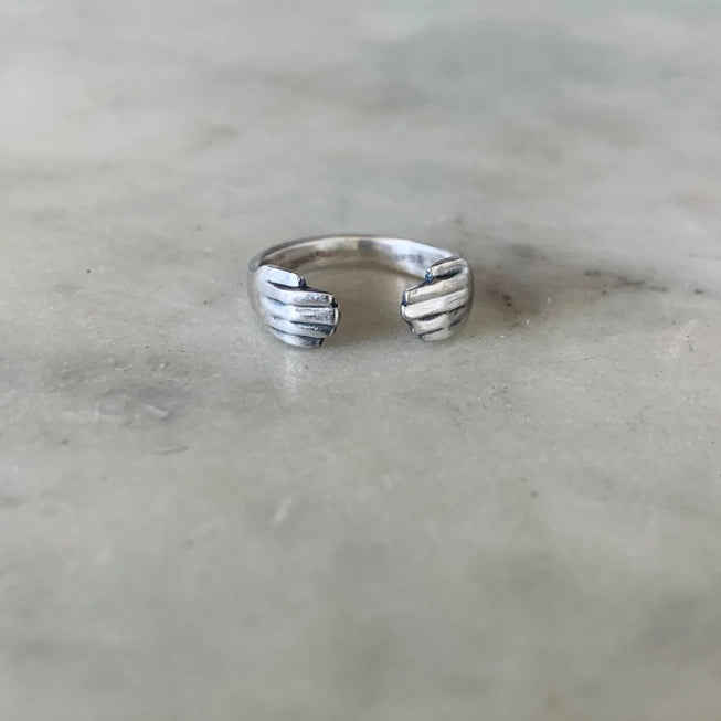 Handmade Mimosa Hug Ring - Dainty Gold or Silver Stackable Ring for Women - Perfect for Everyday Wear, Gifts & Special Occasions
