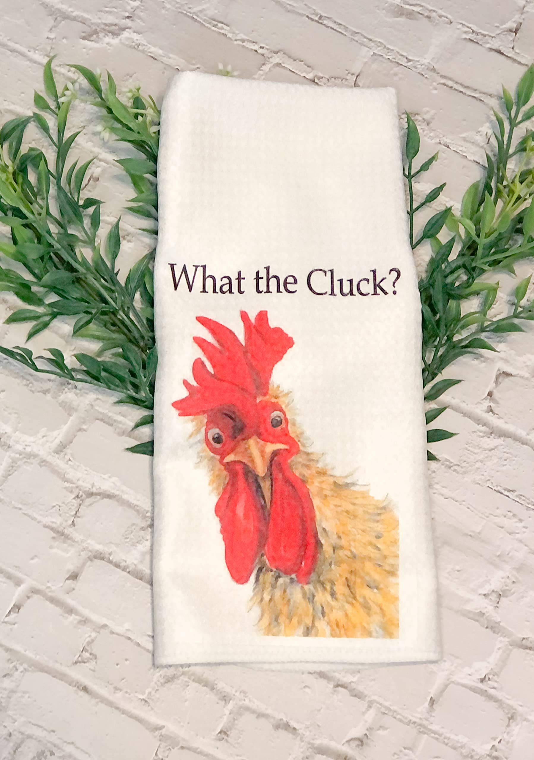Funny Chicken Kitchen Towel - 'What the Cluck' Novelty Gift for Poultry Lovers | Farmhouse Decor, Chicken Coop Accessory & Unique Housewarming Present