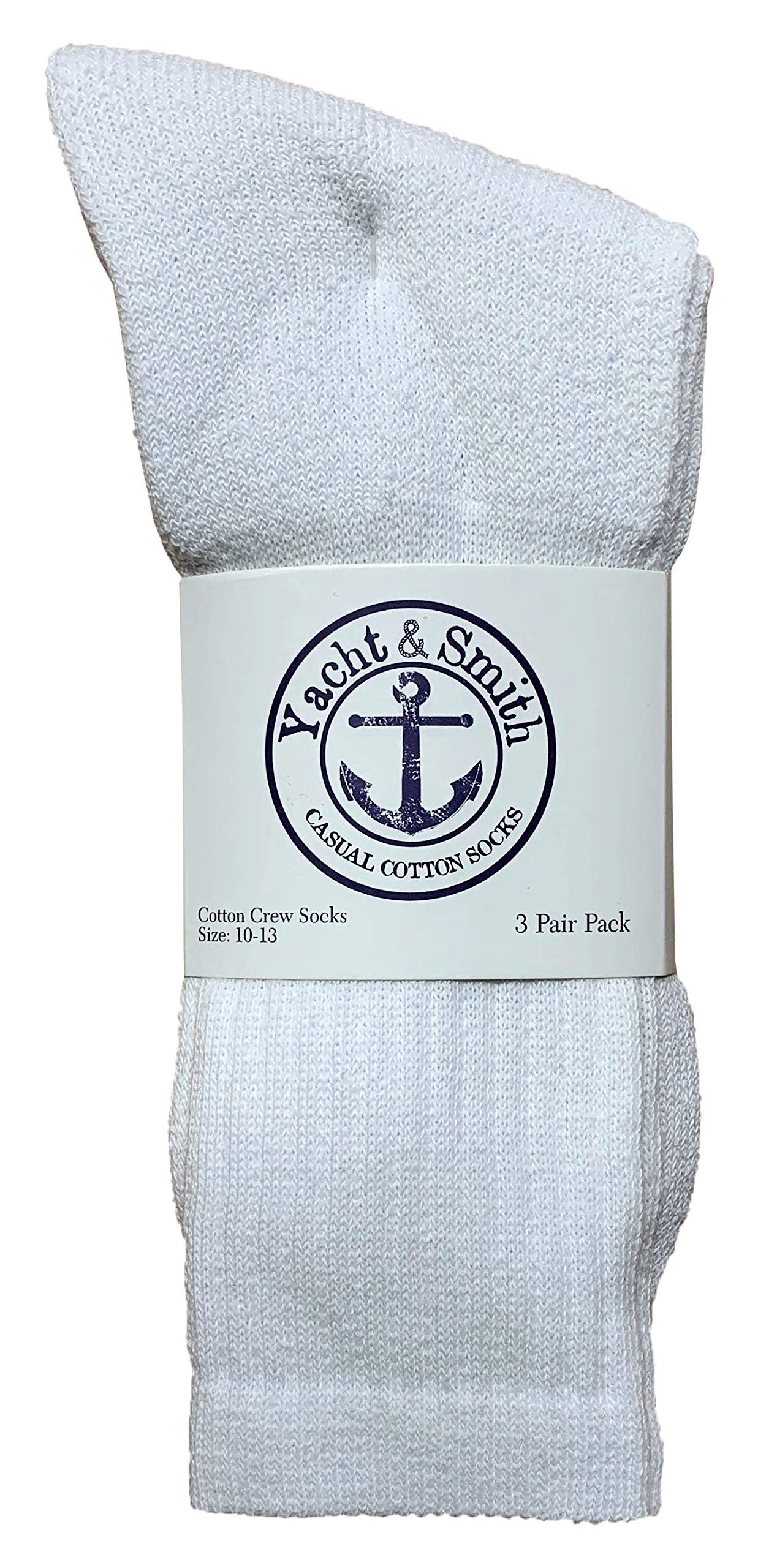 Yacht & Smith 48 Pack Men's Cotton Crew Socks - Heavy Duty Comfort Socks for Everyday Wear, Work & Sports - Perfect for Donations, Sock Drives & Charity Events