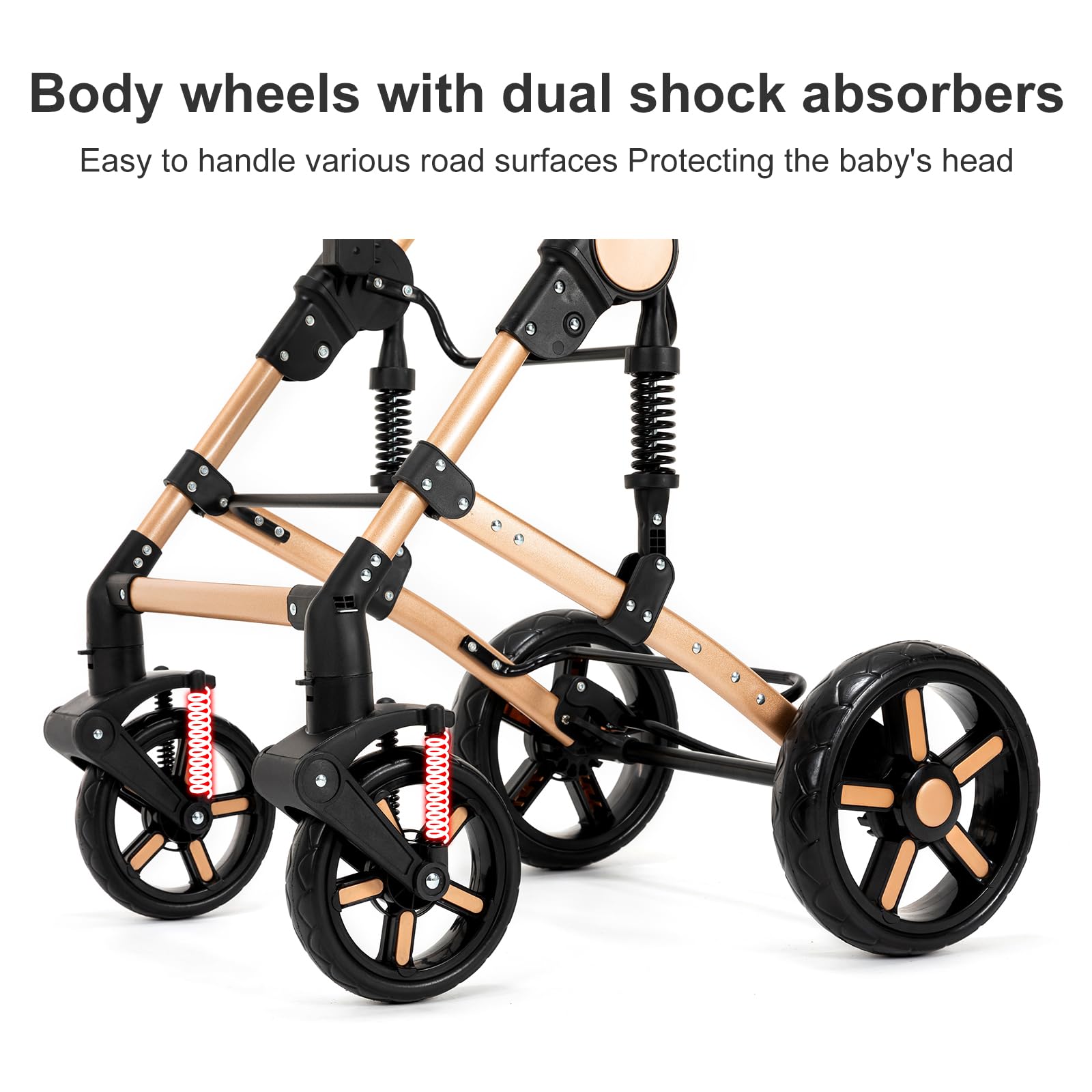 2 in 1 Convertible Baby Stroller with Bassinet & Seat Mode | Reversible Infant Stroller | One-Click Folding Lightweight Travel Stroller for Newborn & Toddler | Standard Pram Carriage (2US588-GREY) | Perfect for Shopping, Travel & Daily Walks