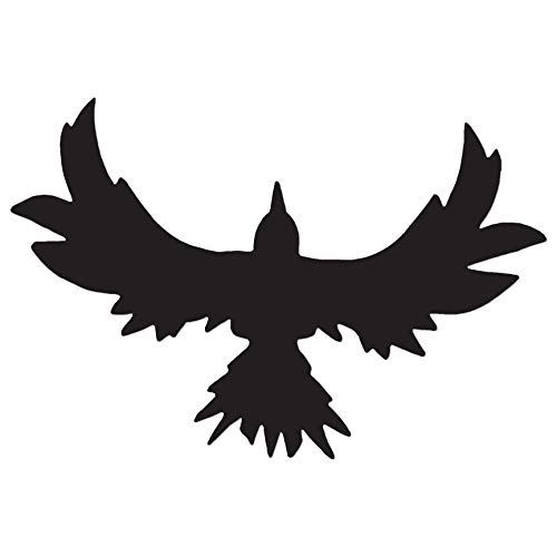 Black Crow Raven Bird Vinyl Decal Sticker - 5.55 x 3.75 Inches - Waterproof Outdoor Decoration for Car, Laptop, Window, Wall (Black)