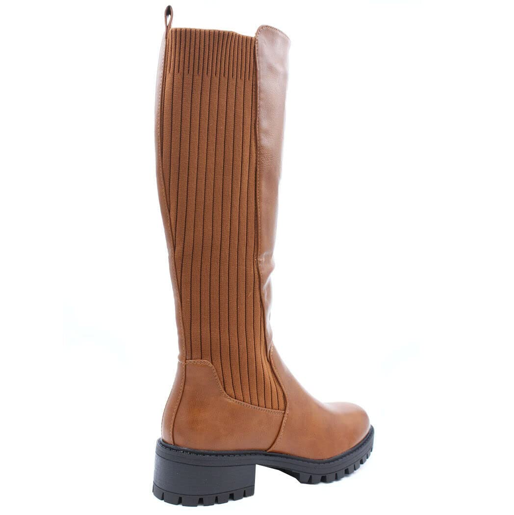 Women's Knee High Socks Boots - Chunky Heel Wide Calf Riding Boots for Ladies (US Size 3-8) | Stylish Winter & Fall Fashion for Casual Outfits, Office Wear & Outdoor Activities