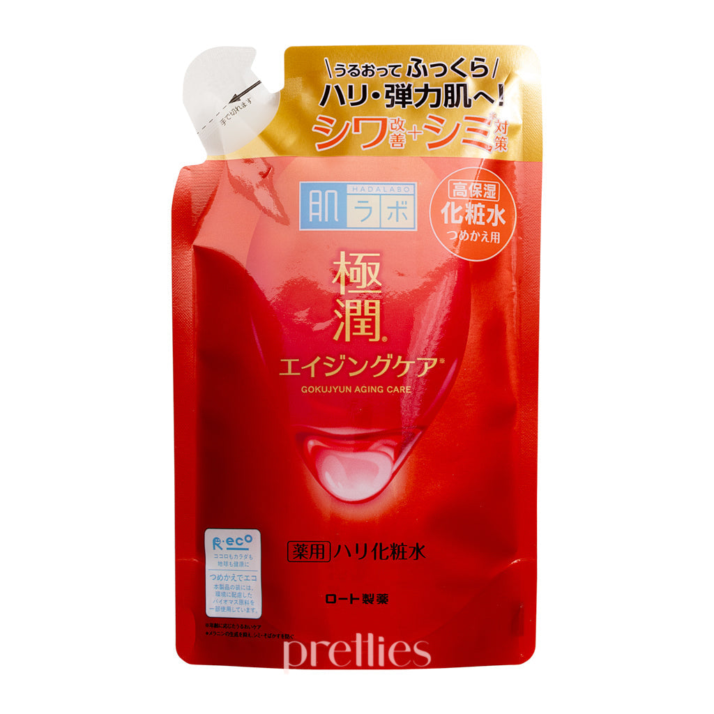 Hada Labo Gokujyun Premium Anti-Aging Wrinkle Care Lotion Refill 170ml - Hydrating & Firming Facial Toner for Mature Skin, Day & Night Use